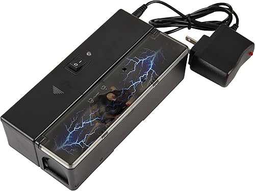 Trampa eléctrica para ratones, diseño inteligente a prueba de escapes, funciona con pilas y luz de alerta (solo con baterías)