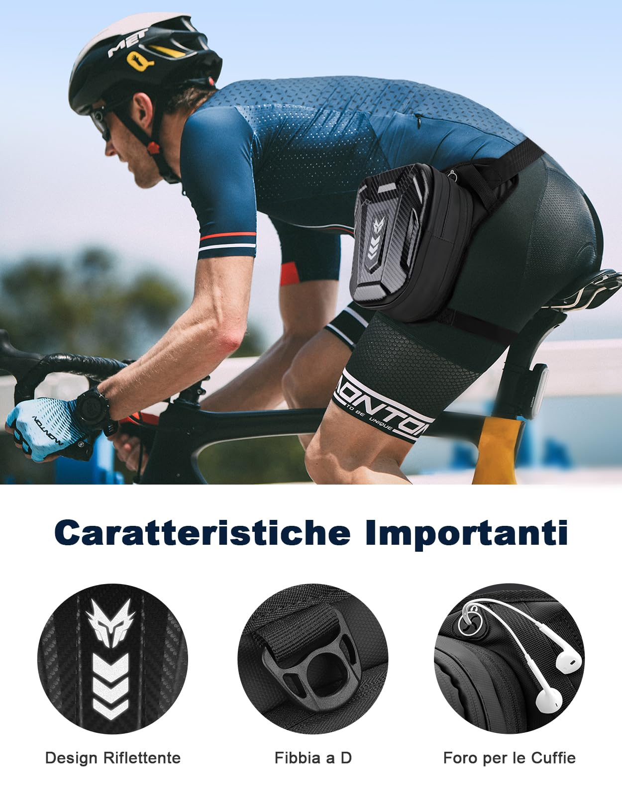 Rolgno Marsupio Gamba Moto per Uomo & Donna, [Capacità Espandibile] Borsa Gamba Moto, [EVA Durevole] Marsupio Cosciale Borsello con Jack per Cuffie & Cintura Regolabile per Ciclismo Trekking Pesc