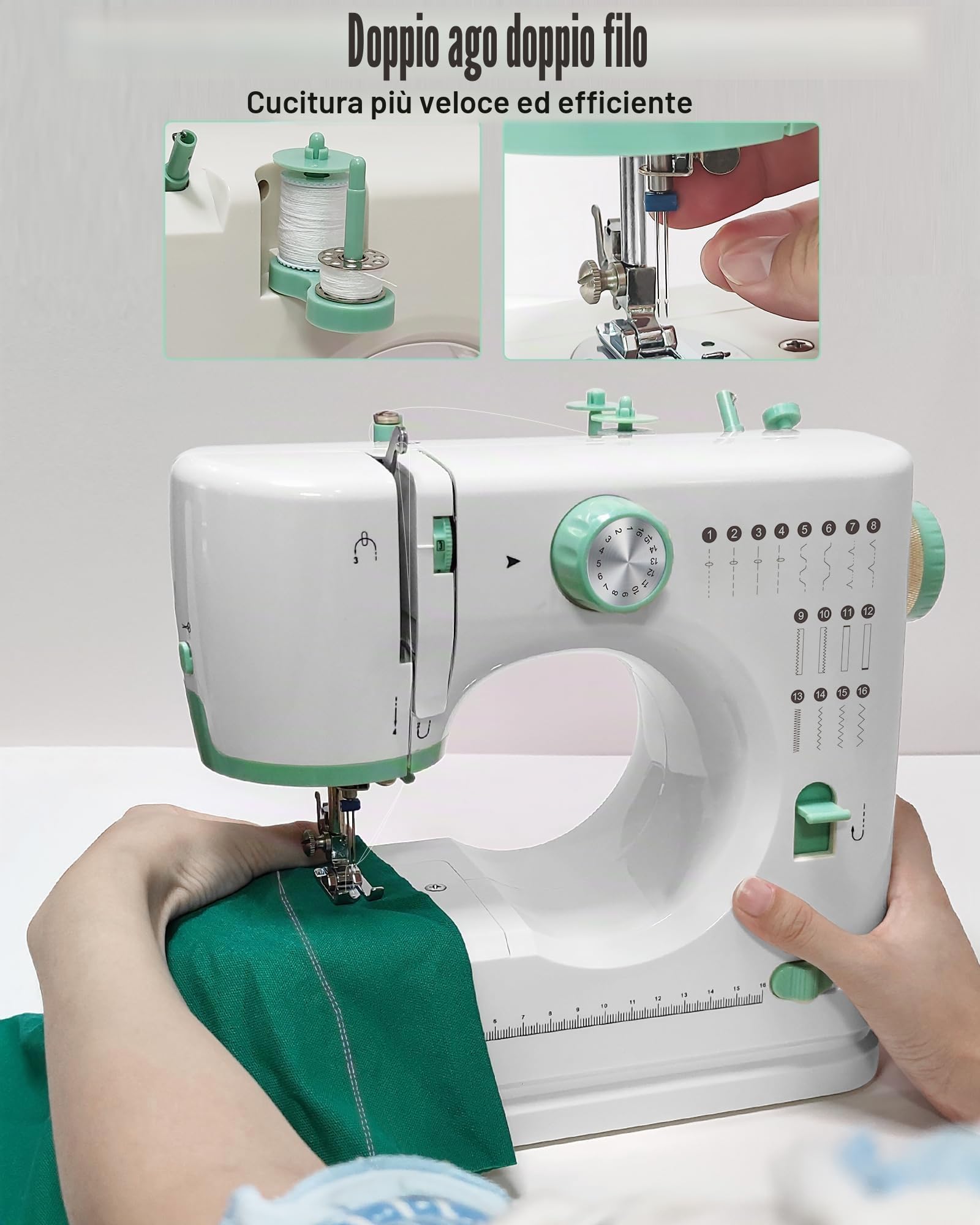 Macchina da cucire, macchina da cucire domestica multifunzionale (FLSM-520), mini macchina da cucire elettrica domestica (norme europee)