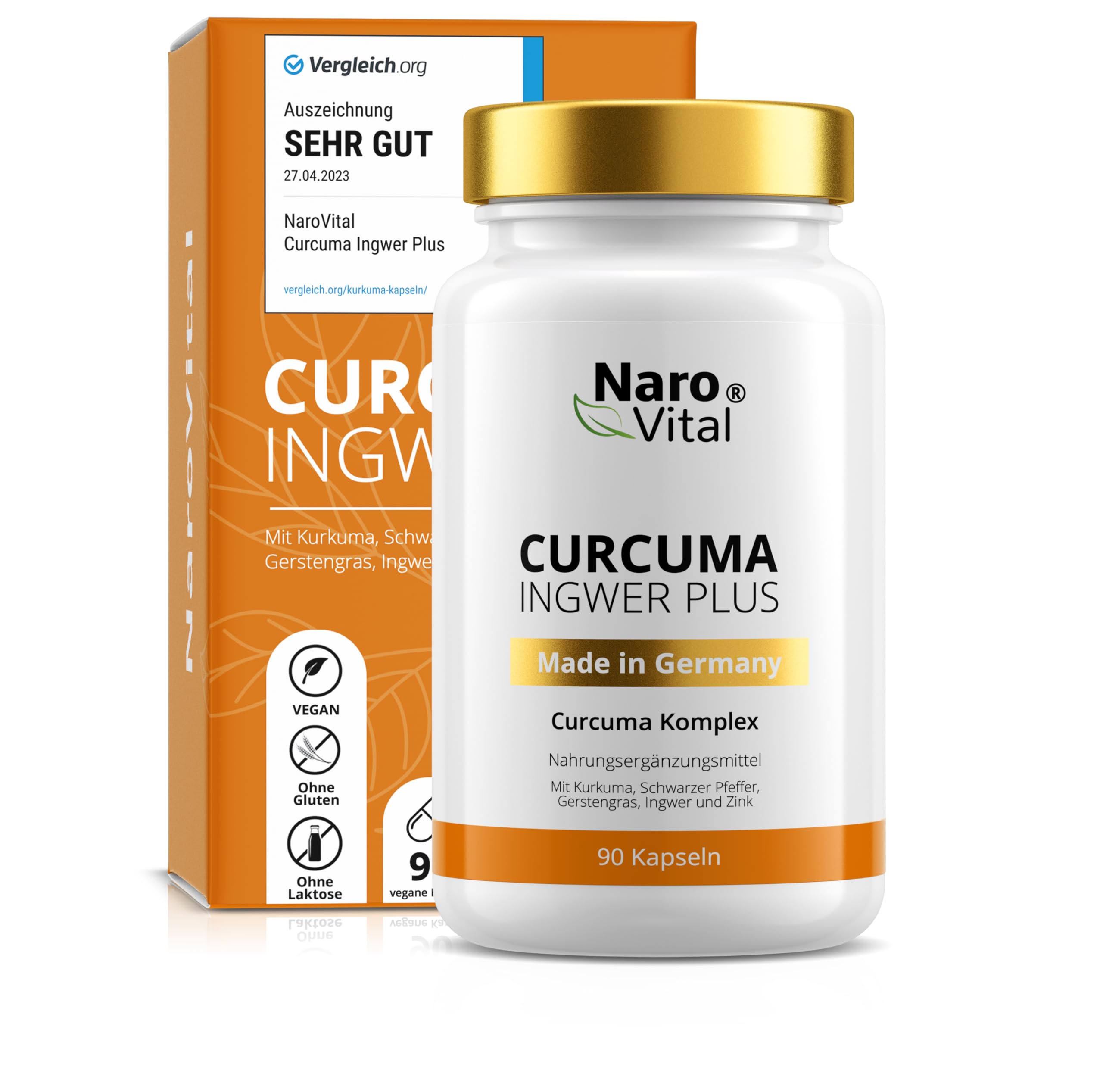 Kurkuma Ingwer Kapseln hochdosiert - Mit Curcuma Extrakt, Gerstengras, Kurkuma Pulver, Ingwer, Piperin, Curcumin - 90 vegane Kapseln - Alternative zu Tabletten (3)