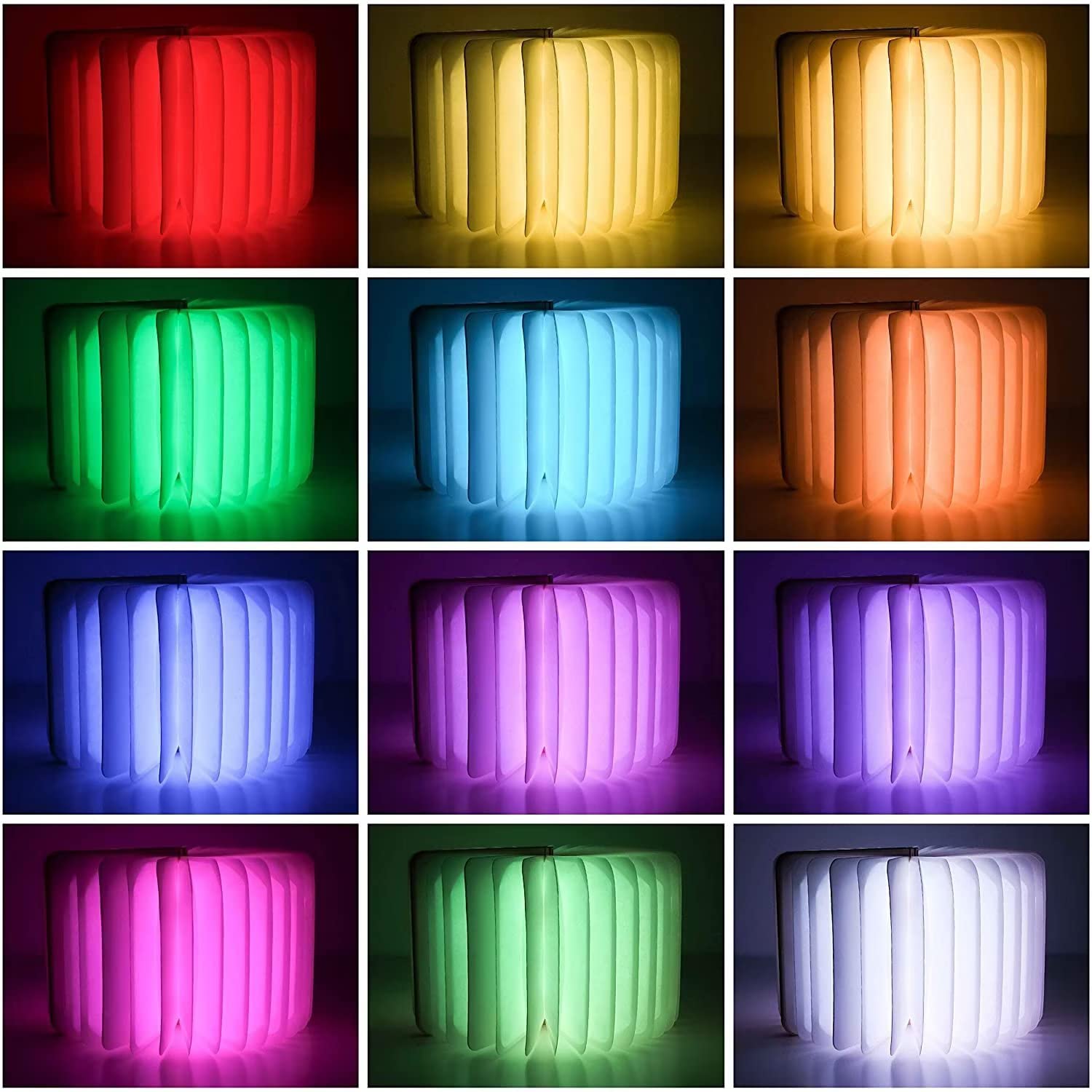 ZBOLE Holzbuch-Lampe – Klappbar, 3 Farben, LED, Magnetisch, 11,9 Cm, Batteriebetrieben, Perfekt Als Lese- & Stimmungslicht