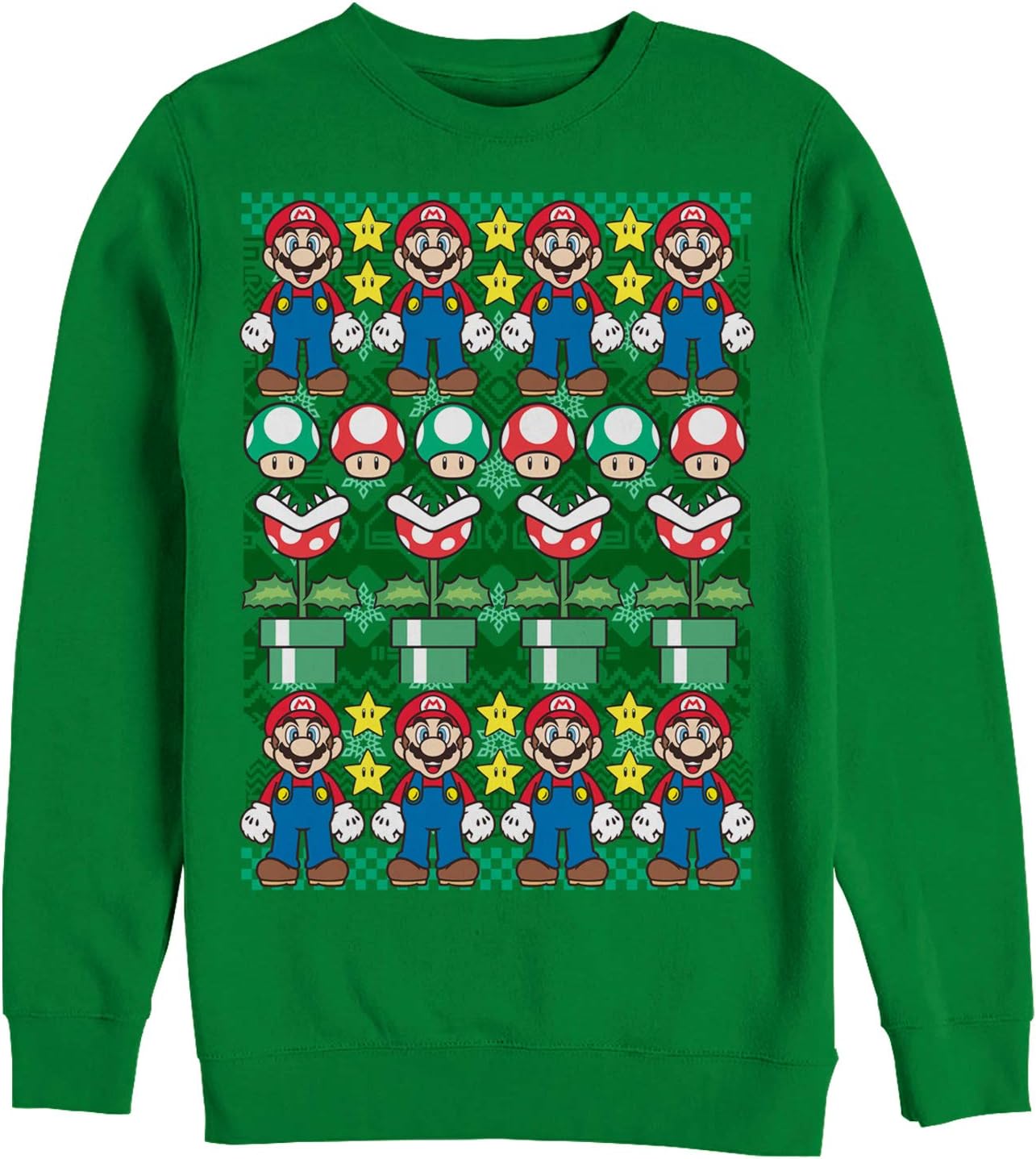 Fifth Sun Men's Nintendo Holiday Sweater Mens Pullover Crew Fleece