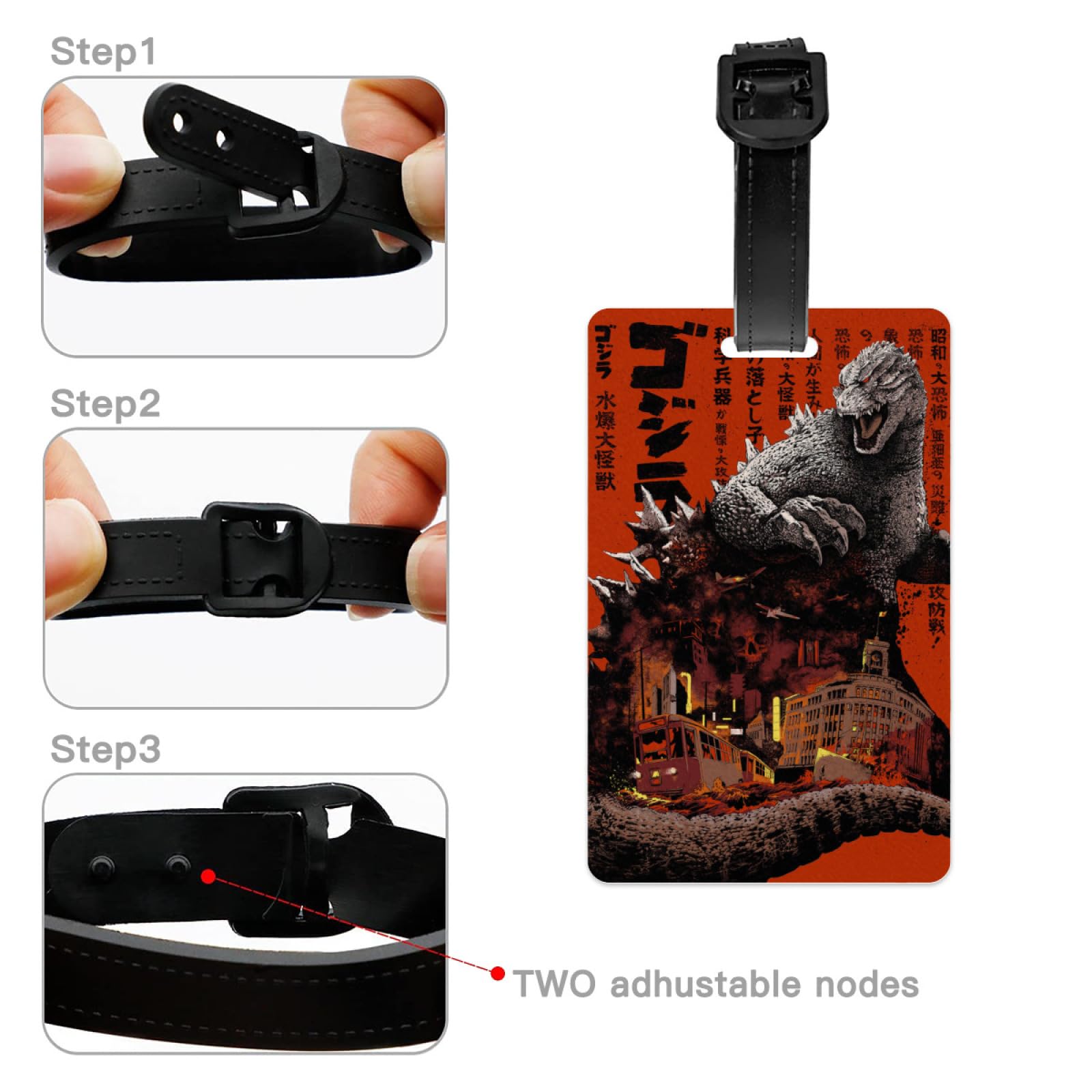 Amazon.co.jp: スーツケースカバー 怪獣王 ゴジラ 荷物タグ 2点セット
