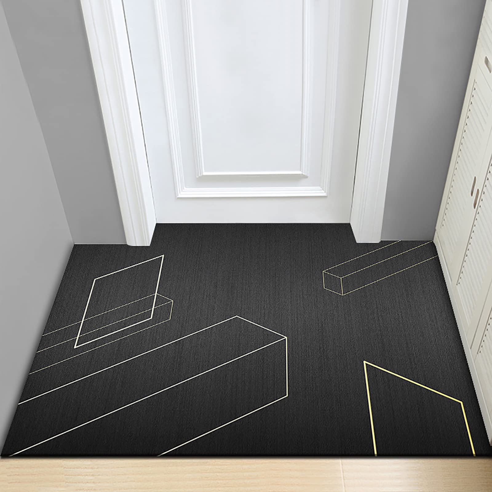 Läufer Teppich Flur rutschfest Modern Geometrische Teppich Stilvoller Urban Teppich für Wohnzimmer und Küche
