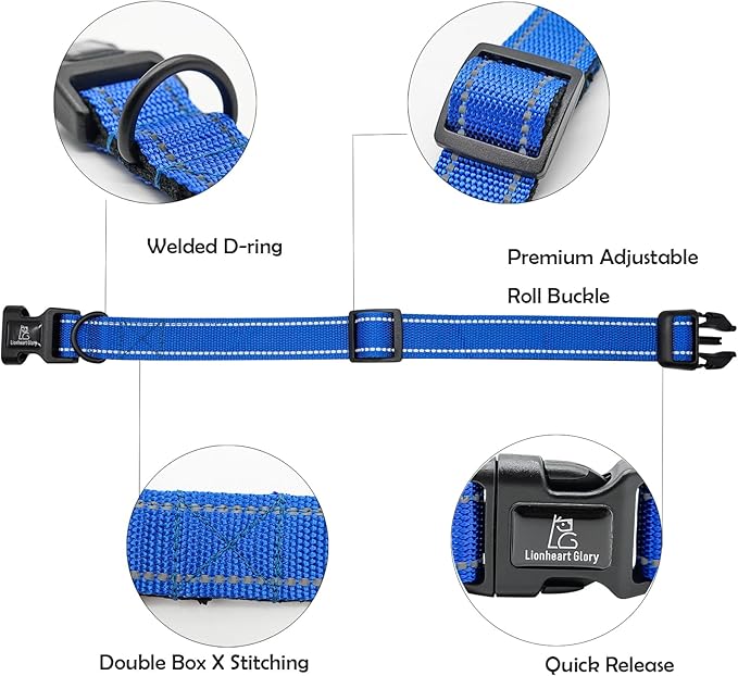 Collar reflectante ajustable para perro medianos - Azul oscuro - Lionheart miniatura 4