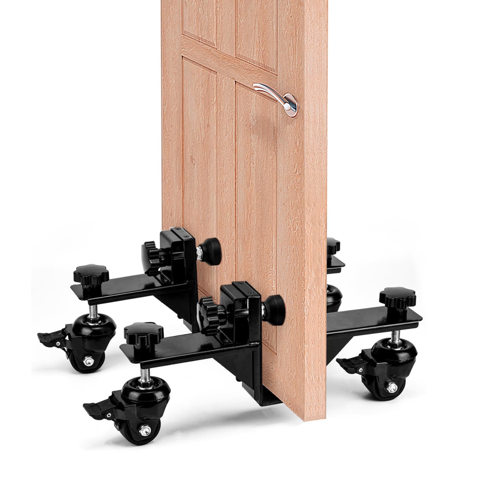 balurukt Door Dolly, Door Installation Kit Door Dolly Cart Installation Tool, Panel Dolly Heavy Duty Panel Dolly Heavy Duty Door Dolly Cart, Door Panel Transport Trolley with Casters Black