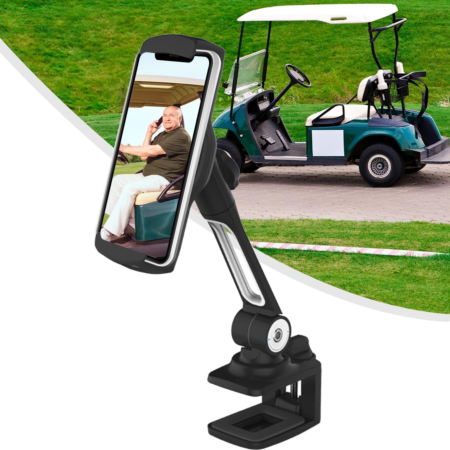 Golf Cart Phone Holder Mount Holder for iPhone/Galaxy