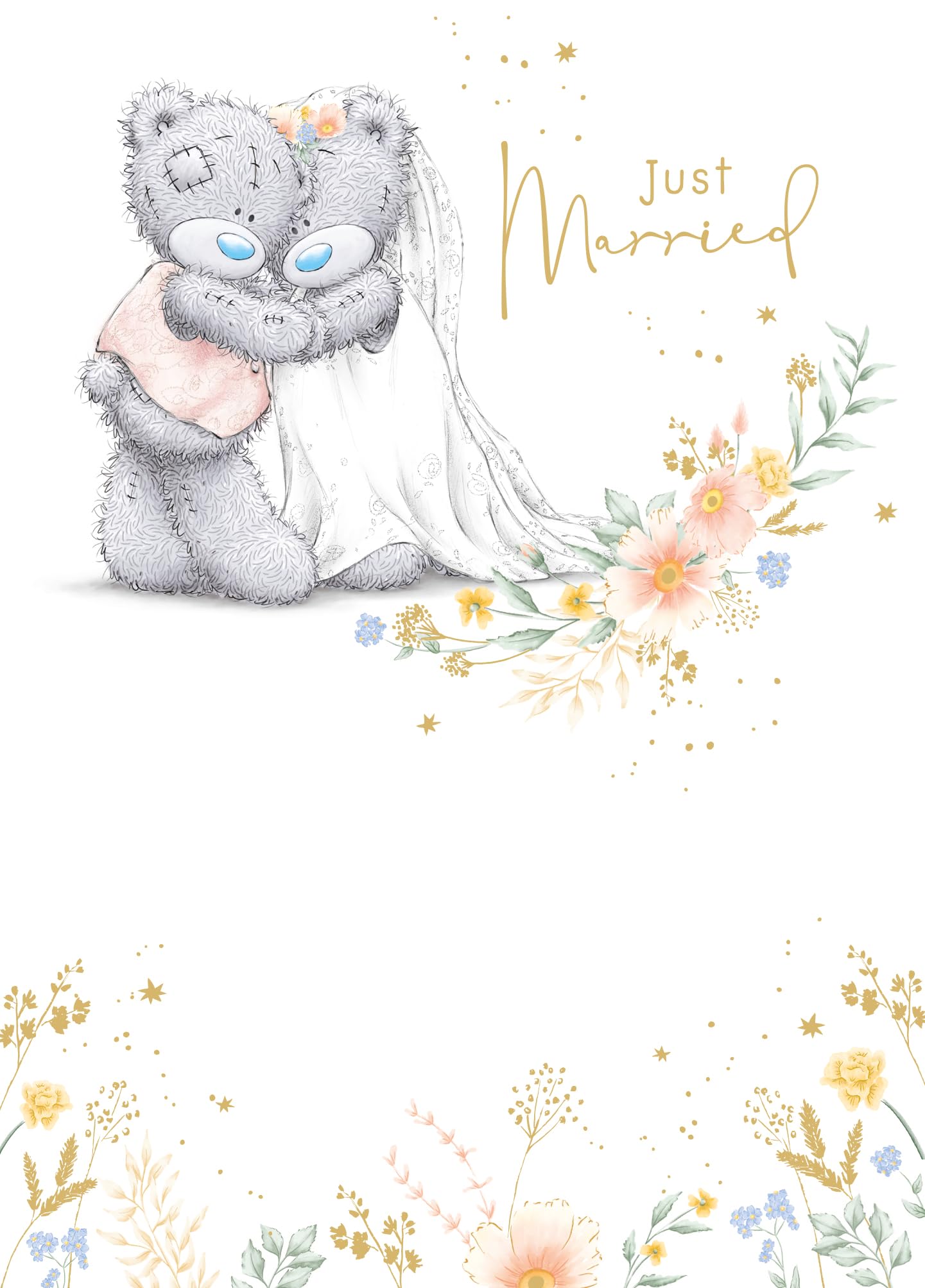 Me to You Tatty Teddy Just Married Wedding Congrats Greeting Card 5 x 7 Inches (12 x 17 Cms) - Official Collection