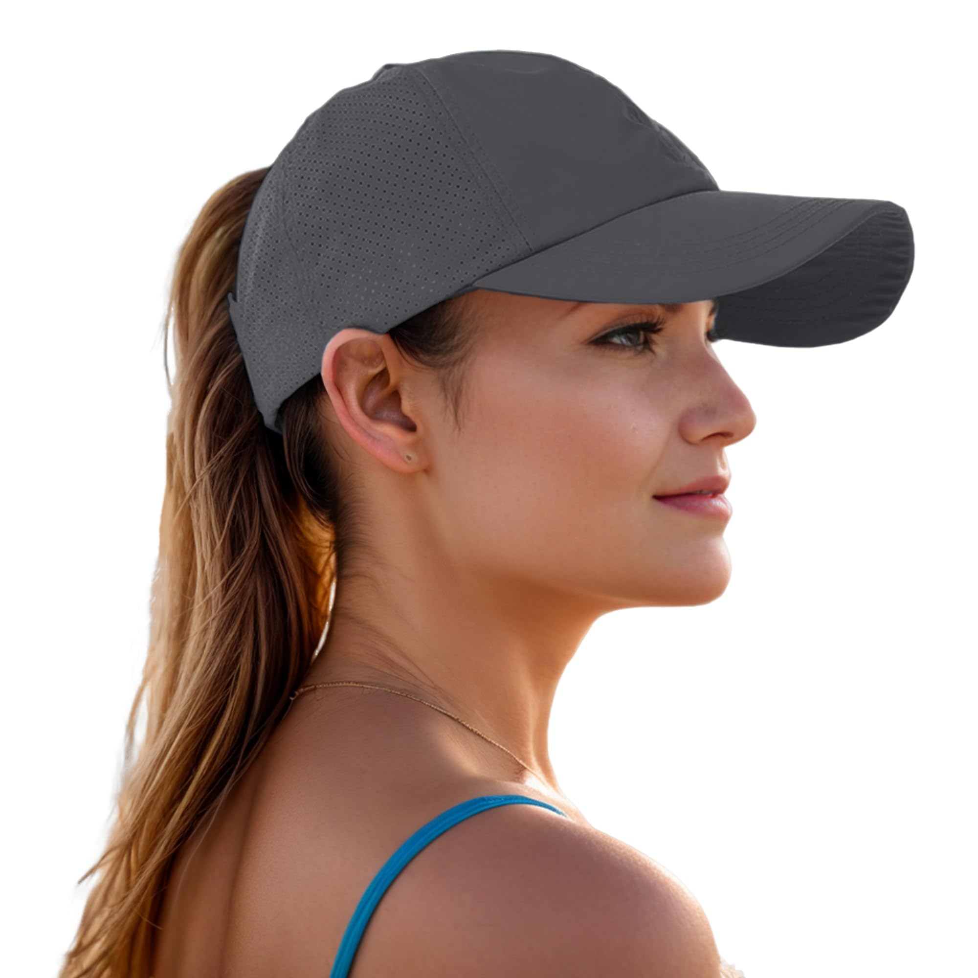 Criss Cross Ponytail Baseball Cap for Women Adjustable High Messy Bun Trucker Hats Quick Drying Mesh PonyCap