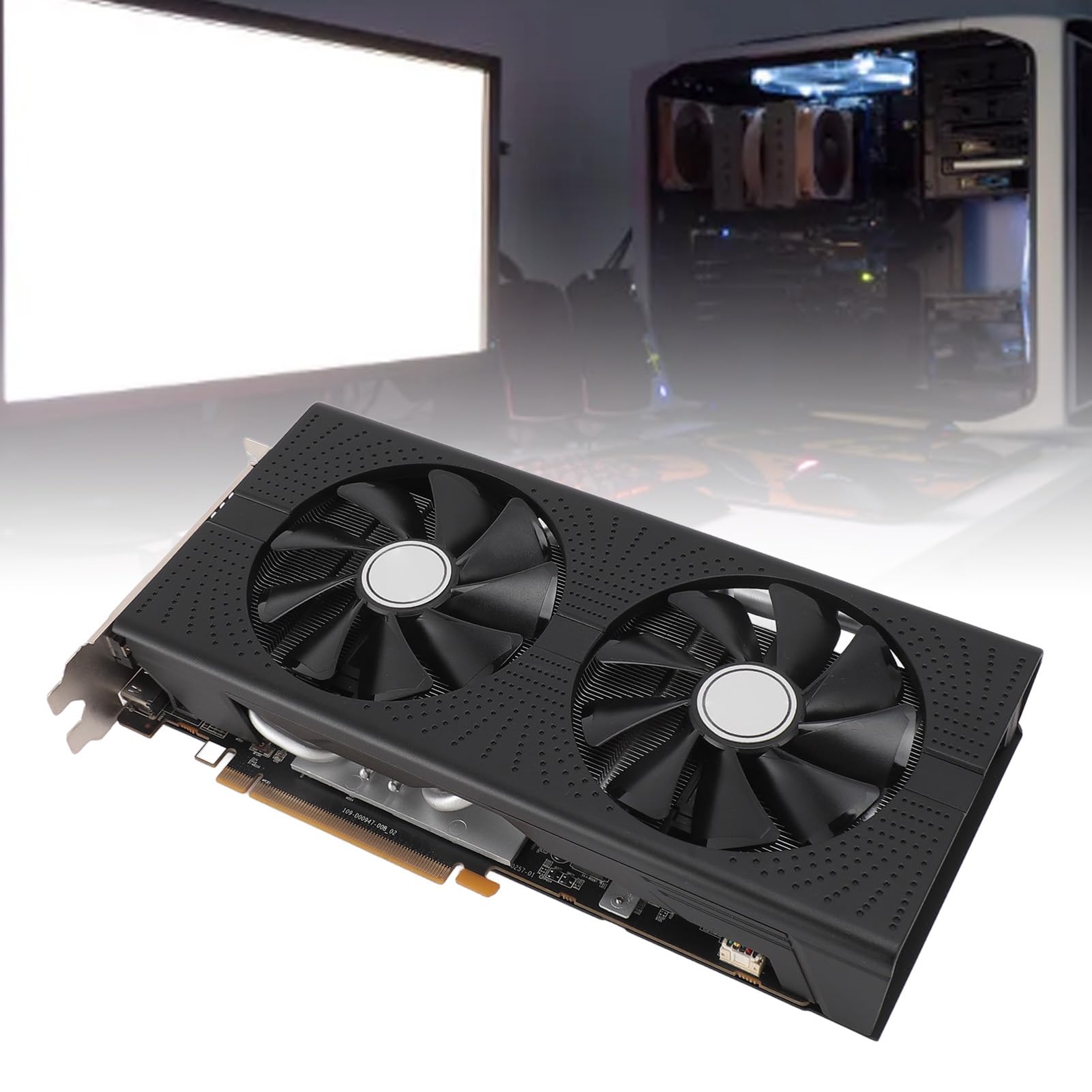 VBESTLIFE Scheda Grafica da Gioco RX 580, Doppia Ventola 256 Bit 8 GB GDDR5, Uscita 60 Hz
