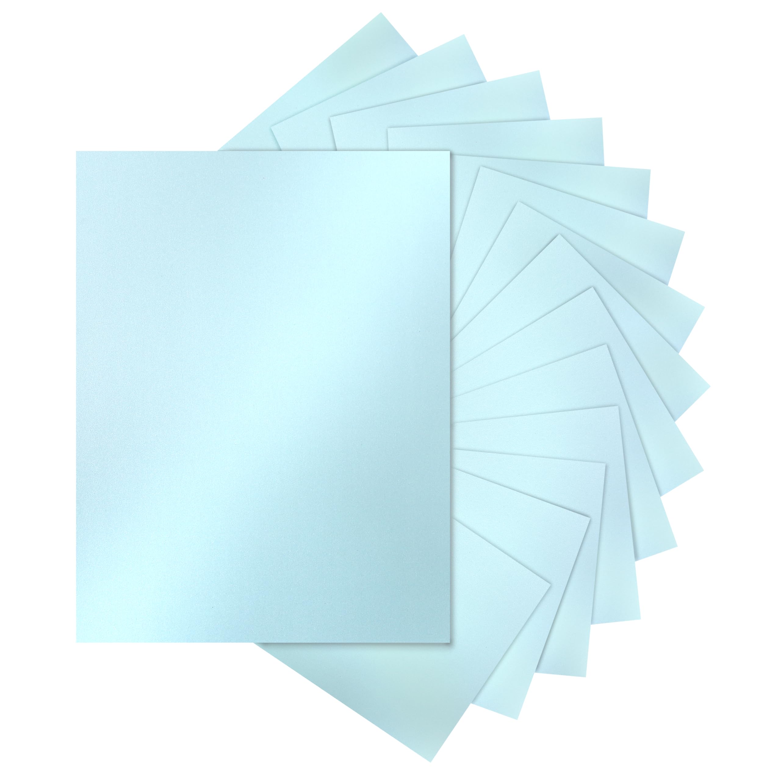 Silunkia 120 Sheets Light Blue Shimmer Cardstock 8.5 x 11 Certificate Paper, 250gsm/92lb Thick Craft Paper Light Blue Card Stock for DIY Cards Making,