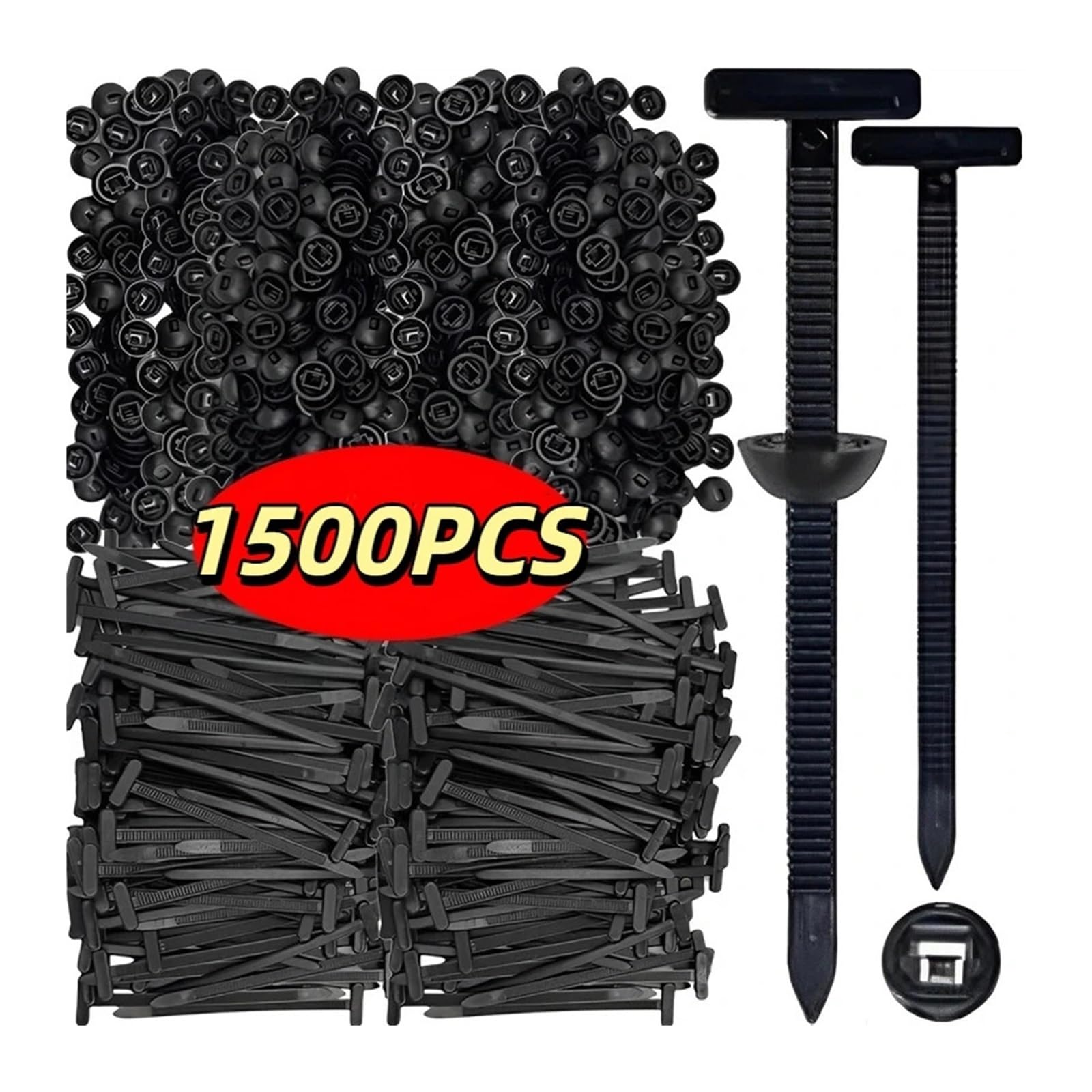 Fascette Plastica 10-1500 pezzi di fascette fermacavi universali in nylon resistente, autobloccanti, con fermagli a perno, resistenti ai raggi UV for auto(200PCS)