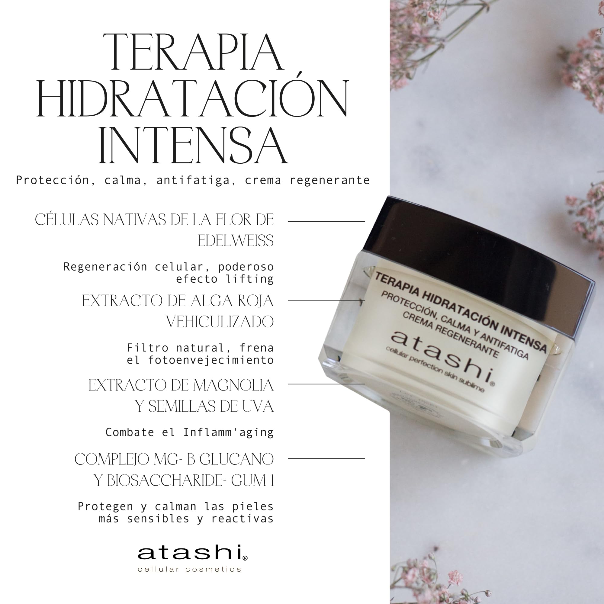 Atashi Cofre Ritual Hidratación y Firmeza con Edelweiss para el Rostro | Incluye Terapia de Hidratación Intensa y Terapia Lifting para una piel más firme, elástica e hidratada