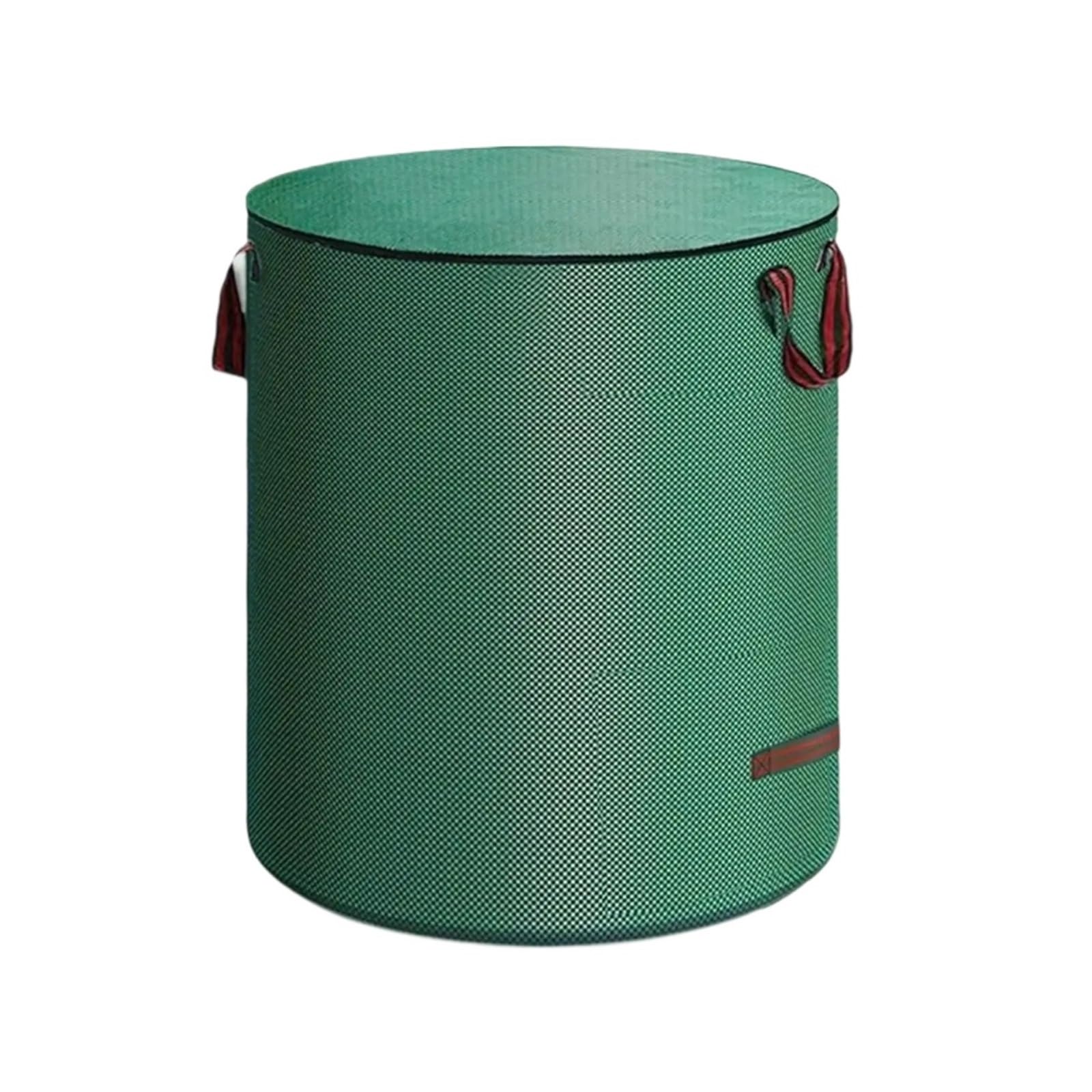 2 Stück Garten-Laubsack mit großer Kapazität, Sammelsack for Äste und Laub, dunkelgrün, PP-gewebt, wiederverwendbar, Pflanzenmüllsack Für Grünschnitt Laub(272L)
