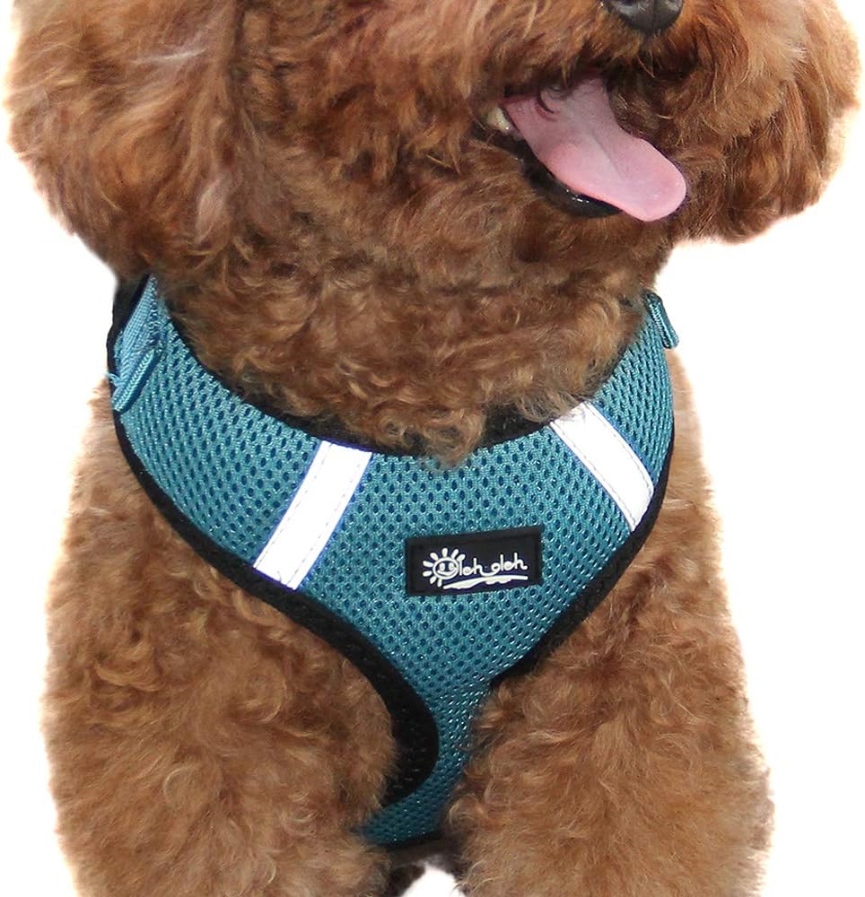 Adjustable and Comfortable Step in Pet Harness for Small or Medium Dogs and Cat by OLEH-OLEH (L, Blue)