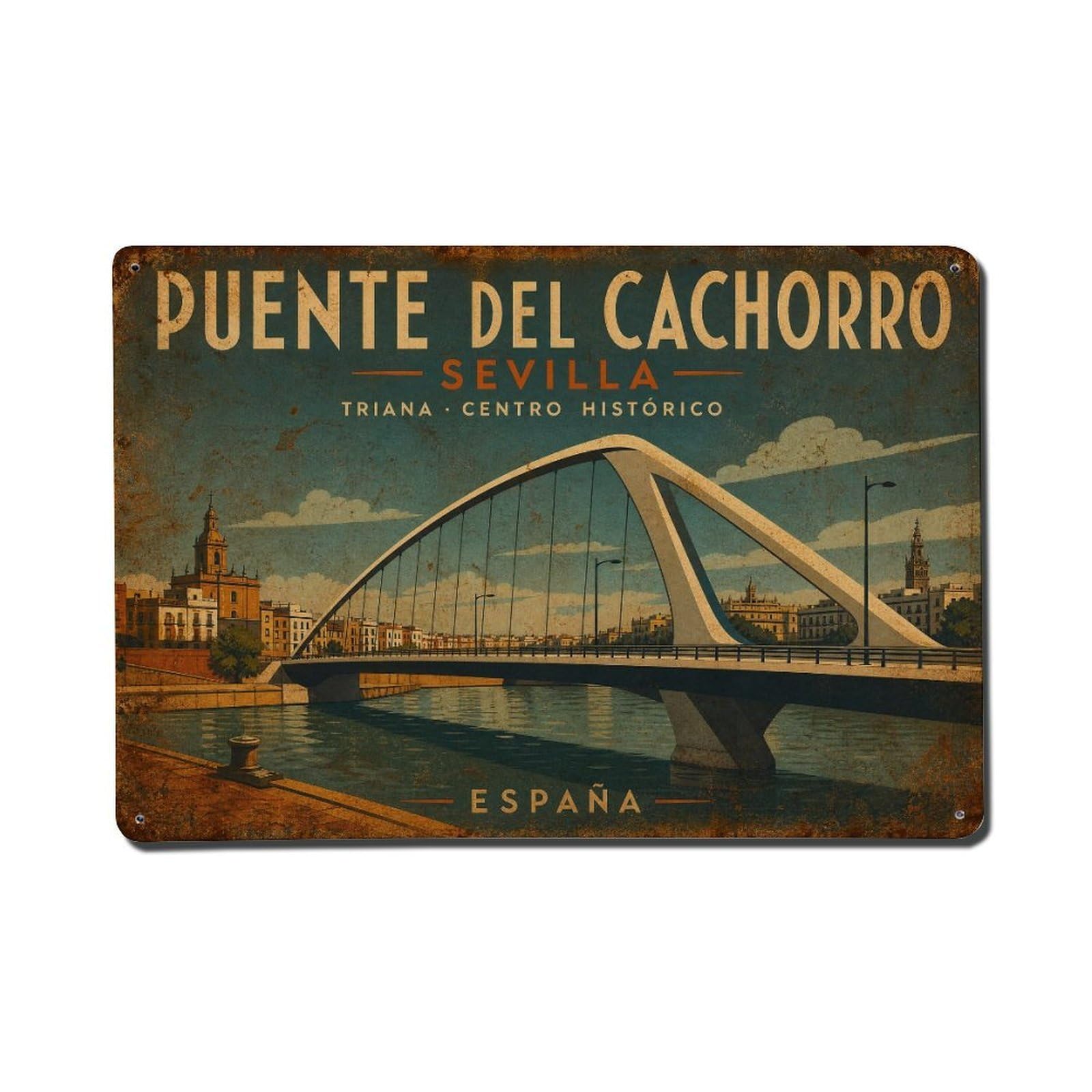 Metal Tin Sign Vintage Travel Seville Spain