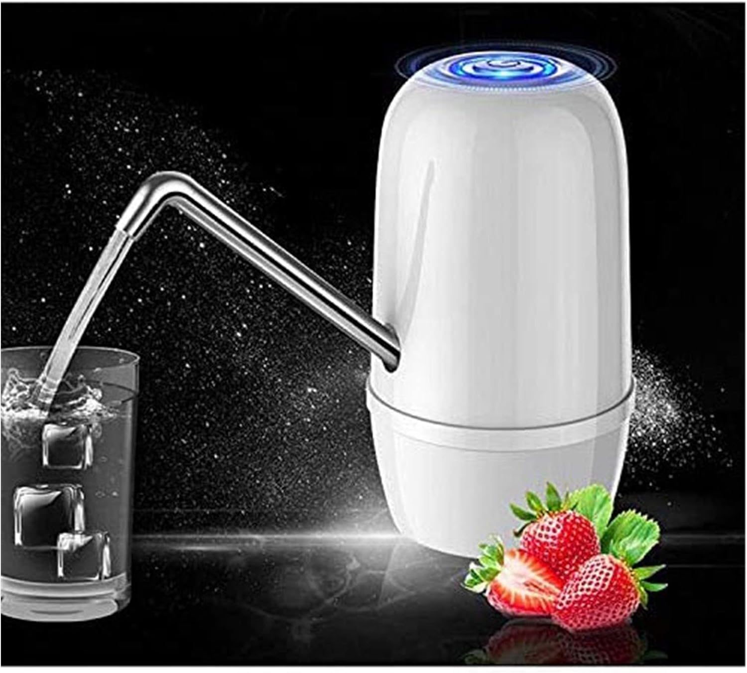 Drinking Water Pump Water Bottle Pump 5 Gallon Electric Water Pump Dispenser Auto Switch Pump USB Charging Fits Most Gallon Bottles for Home Office-White (Color : B) (A)