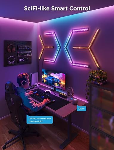 Miniatura 5 de Govee Gaming Wall Light, RGBIC Glide Wall Light, Work with Matter, Alexa and Google Assistant, DIY Customized LED Wall Lighting Effects and Shapes,