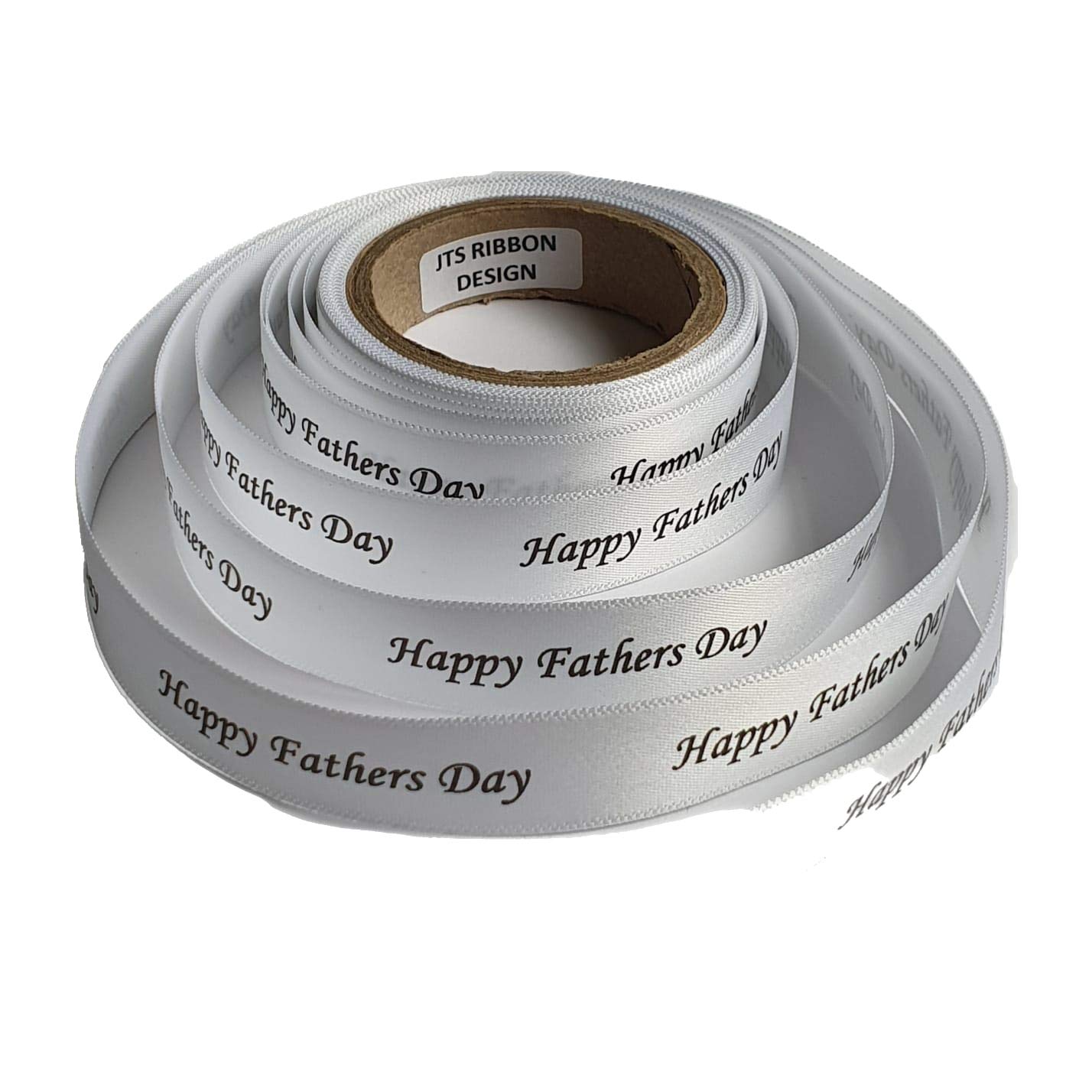 Fathers Day Ribbon Rolls 10 Colours Available 15mm x 5 Metres Sunday 21st June 2026 (White)