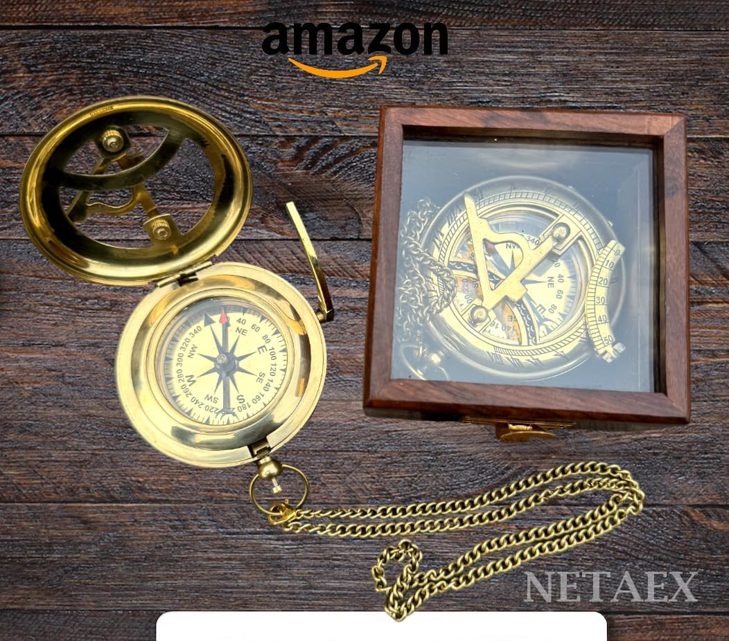 Personalized Compass, Engraved Compass, Wedding Gift, Groomsmen Gift, Wedding Keepsake, Christmas, Baptism, Graduation, Boy Scouts, Sundial, Nautical, Anniversary, Fathers Day (Silver Finish)