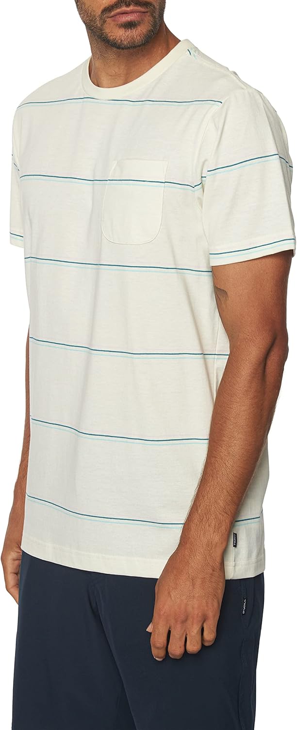 O'NEILL Men's Striped T-Shirt - Comfortable Graphic Tees for Men - Screen Printed Short Sleeve Shirt with Front Pocket - Image 3