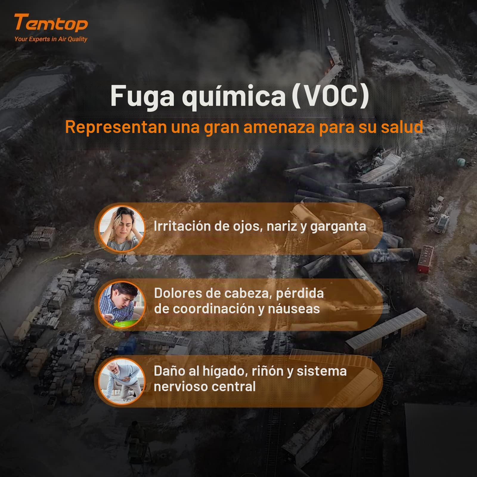 Temtop M10 Monitor Detector de Calidad del Aire para PM2.5/HCHO/TVOC/AQI, Monitor Portátil Inteligente, Batería Recargable