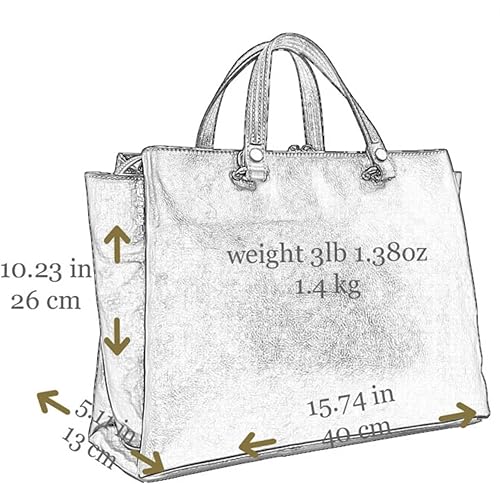 Vista 6 de Time Resistance Bolso de cuero para mujer - Bolso italiano hecho a mano - Bolso con asa superior - Bolso de mujer - Bolso de piel de vaca - Shopper