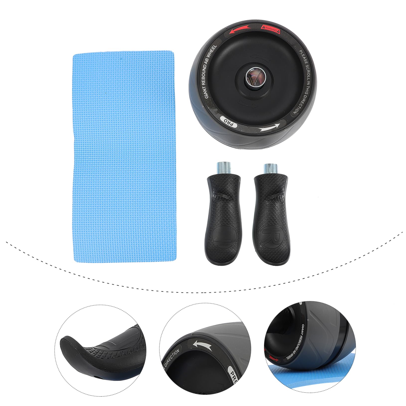 equipo de ejercicio rueda de rodillo de ejercicio equipo de gimnasio maquinas gym material gimnasio equipo de entrenamiento rueda de rodillos de fitness abdominales Grey