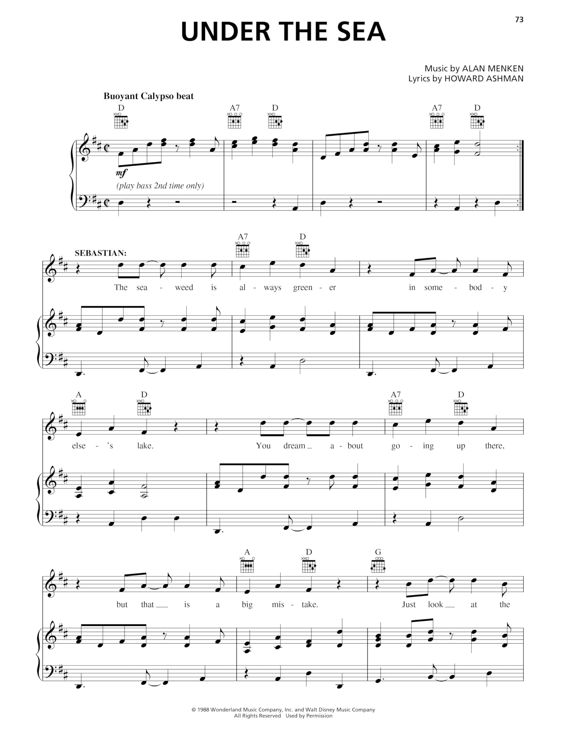 The little mermaid - broadway's sparkling new musical - piano, voix, guitare