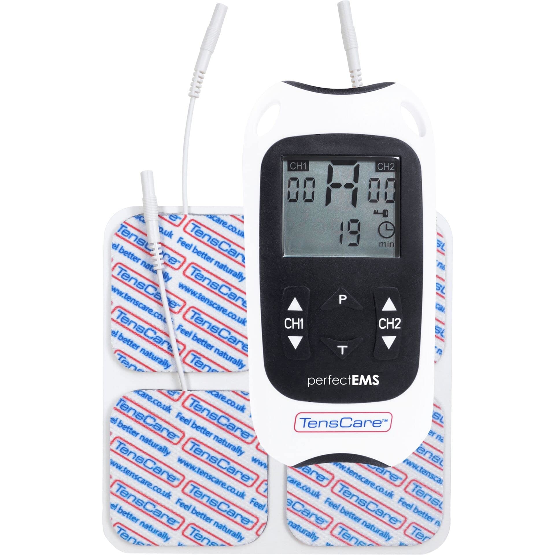 TensCare Perfect EMS - 12 EMS and TENS Programmes for Muscle Strengthening and Conditioning as well as Pain Relief Management. Rehabilitate Muscle Injuries and Maintain Muscle Mass. Recover from Pains