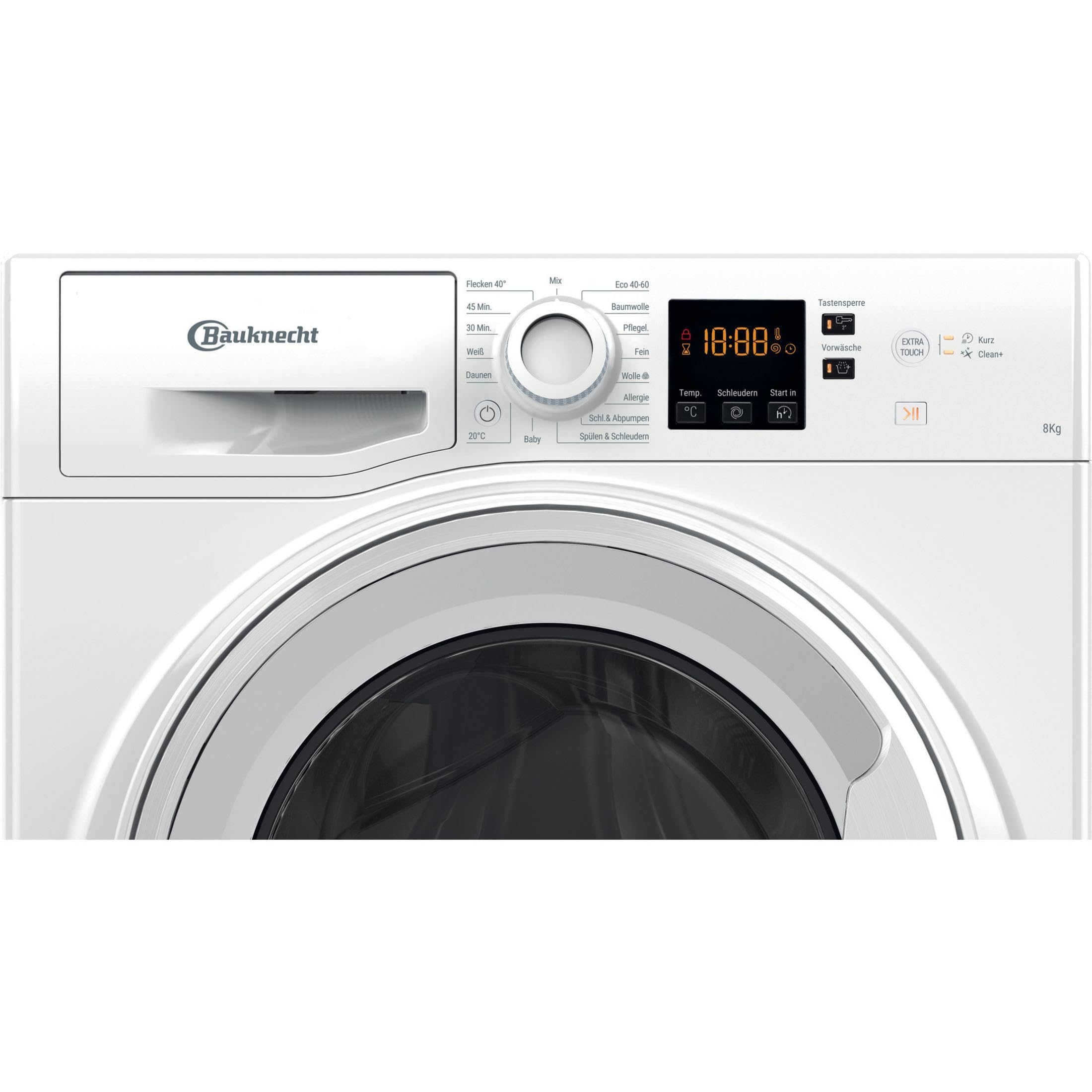 Bauknecht BPW 814 A Waschmaschine 8 kg 1400 U/min Frontlader Dampfprogramme Steam Hygiene Inverter-Motor Weiß