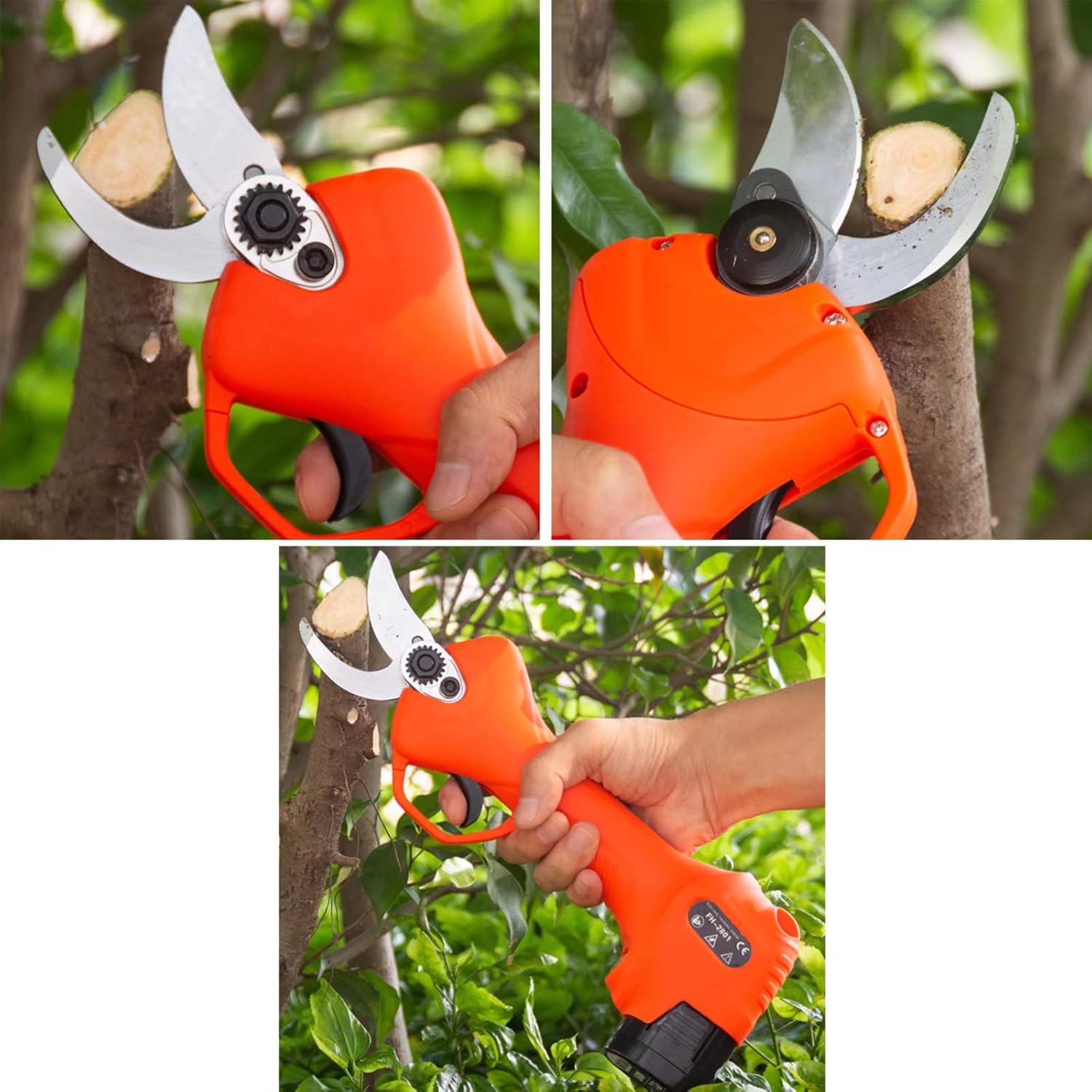 Cordless Rechargeable Electric Pruning Shears, with 1/2Pcs Rechargeable Lithium Battery Powered, for Garden Tree Branch Flowering Bushes Power Scissors