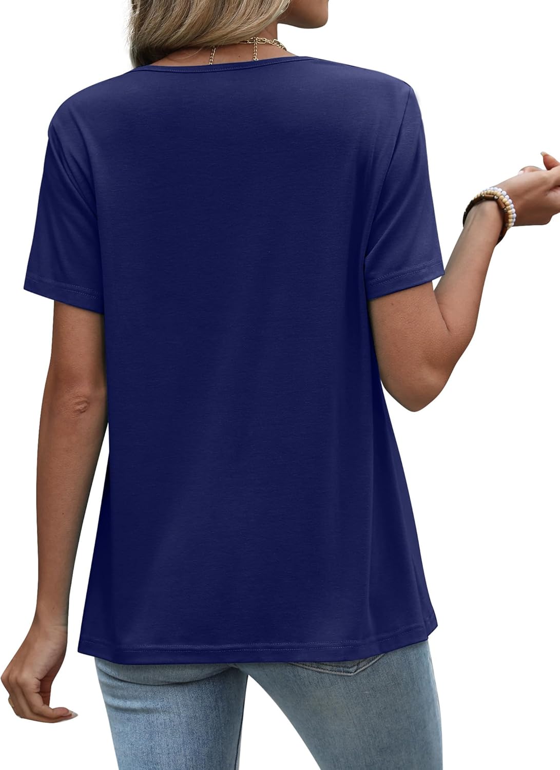 WIHOLL Womens Tops Short Sleeve Lace Shirts Summer Spring Tops Boho Trendy Beach Vacation Clothes Loose Fit - Image 5