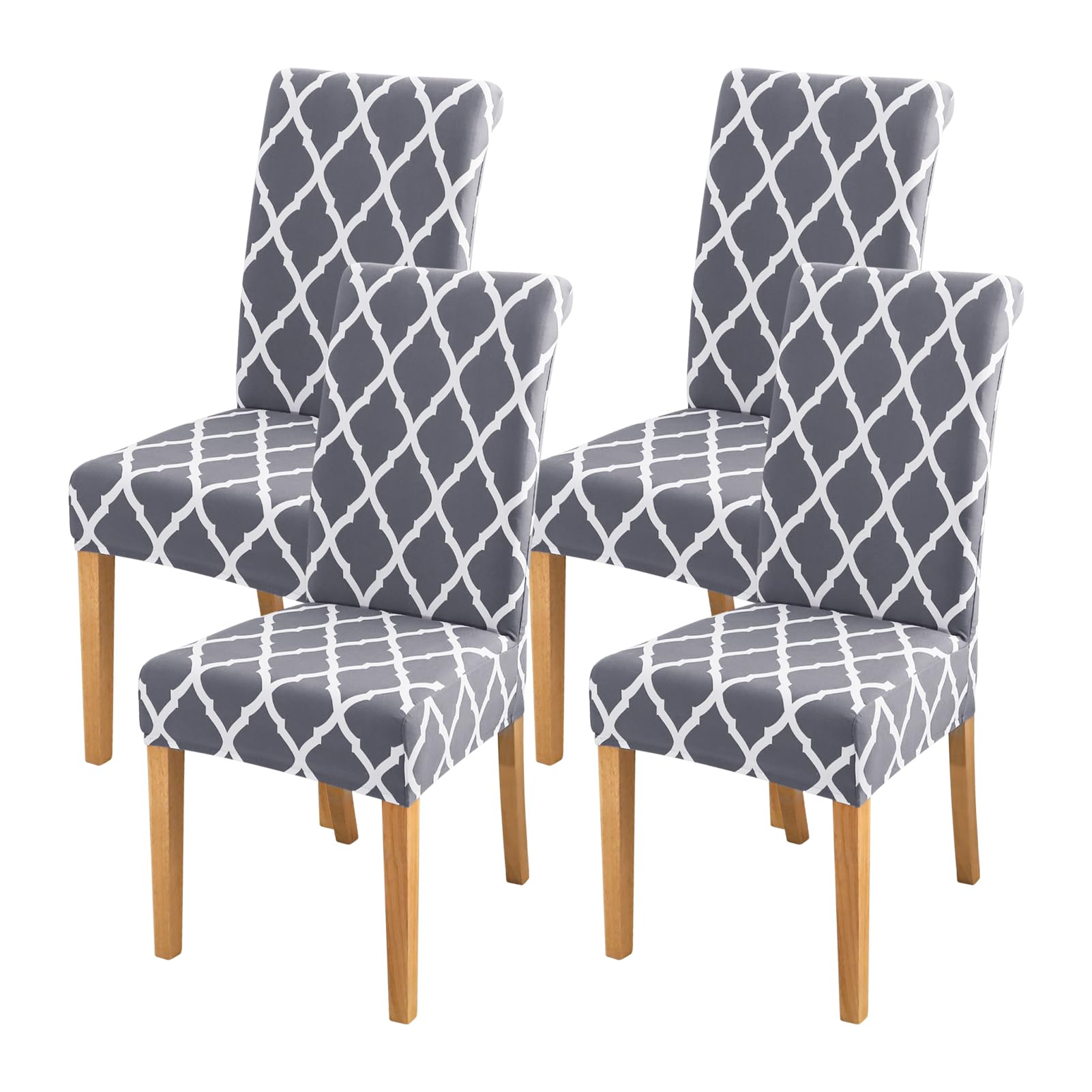 FORCHEER Pattern Stretch Chair Covers for Dining Room Set of 4,Printed Stretchable Dining Chair Slipcover Washable Removable for Kitchen,Hotel,Restaurant,Ceremony Universal Size(4PCS,Geometric)-image-24