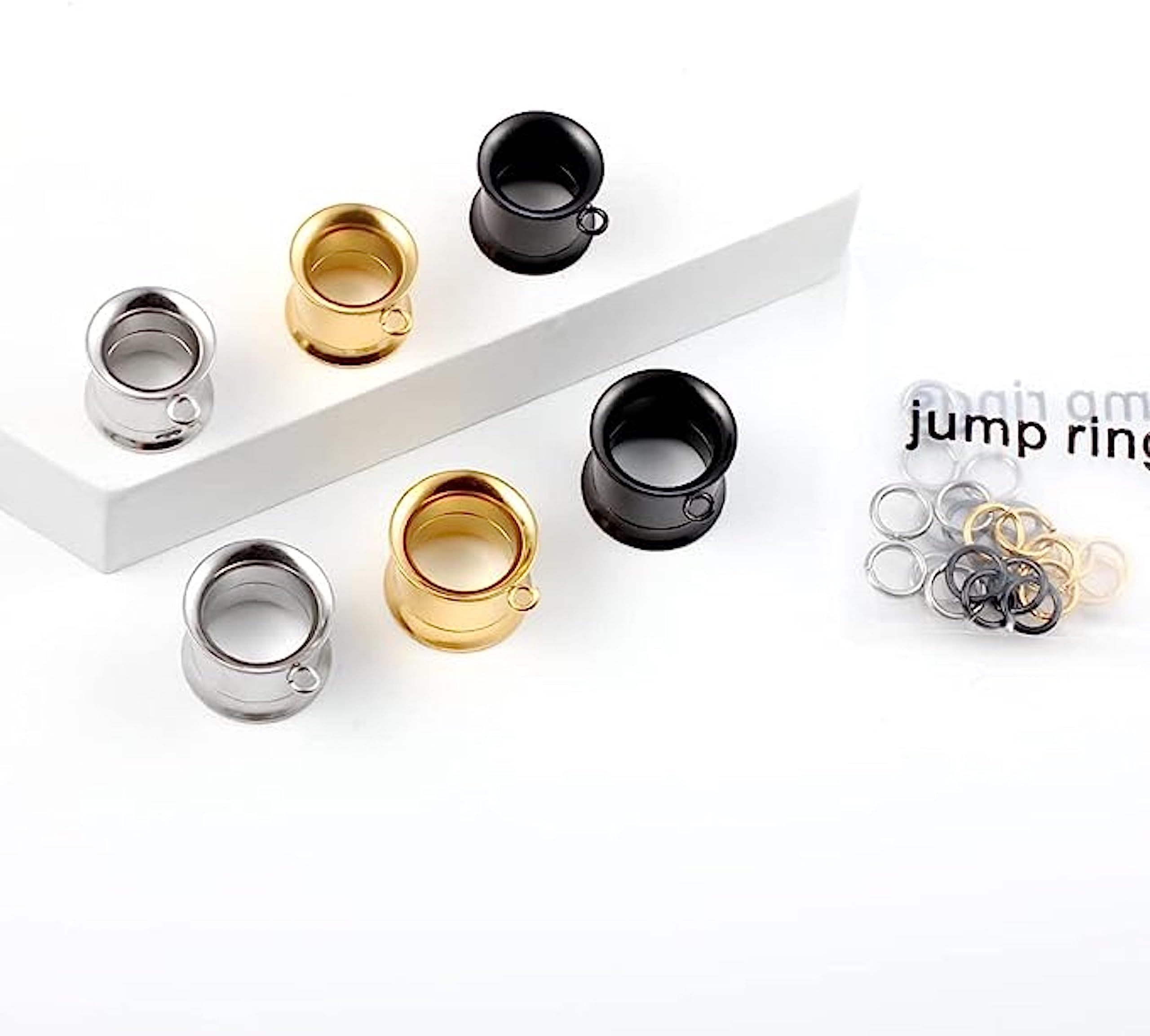 3 Pairs Set DIY Tunnels Plugs Gauges for Ears Piercing Jewelry Black Gold 2g 0g Stainless Steel Ear Dangle Accessories For Women Mens: 10mm(00g) Black-Style II