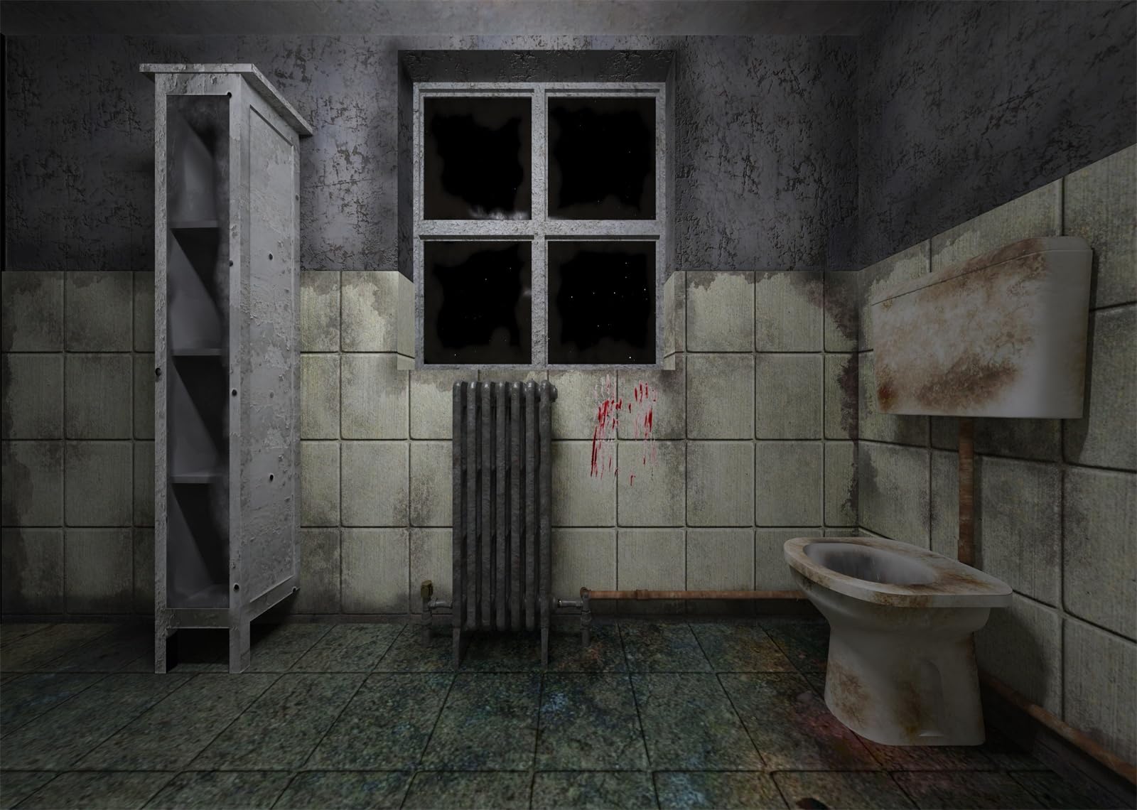 10x8FT (3x2.5m) Bagno Infestato E Grunge Sfondo Fotografico