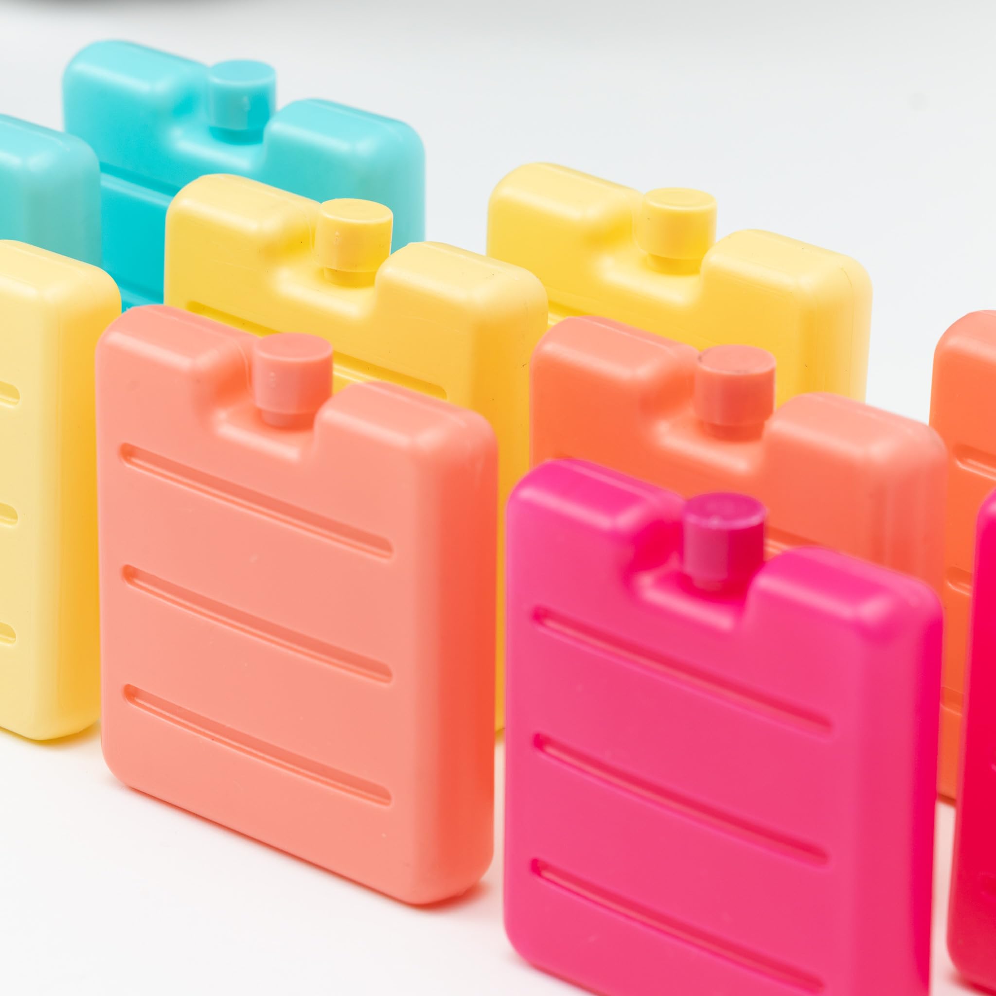 Lot De 6 Mini Blocs De Glace Réutilisables MIJOMA - Couleurs Pastel - Compatible Alimentaire - Pour Boîte à Lunch, Sac Isotherme, Pique-nique