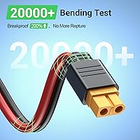 Vista 4 de Bateria Power Cable de extensión de conector solar de 3.3 pies a XT60, panel solar de 12 AWG a XT60, cable de extensión de carga para panel solar