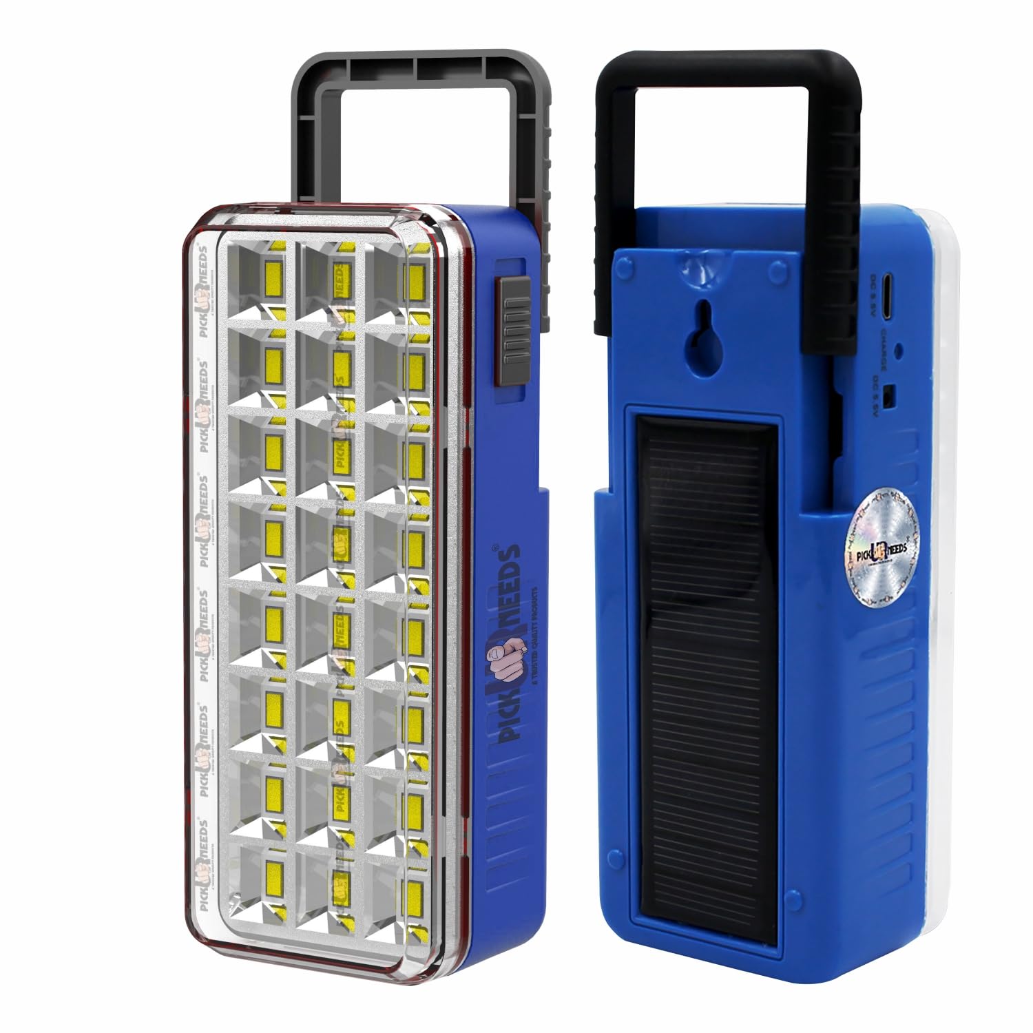 Pick Ur Needs Solar Rechargeable Emergency Light with 24 LED Floor Lantern Light (Modern Blue)