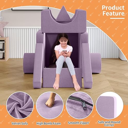 Miniatura 22 de Sofá modular de juegos para niños, 13 piezas, sofá modular para niños, sofá infantil para sala de juegos, sofá modular para niños y niñas, sofá de
