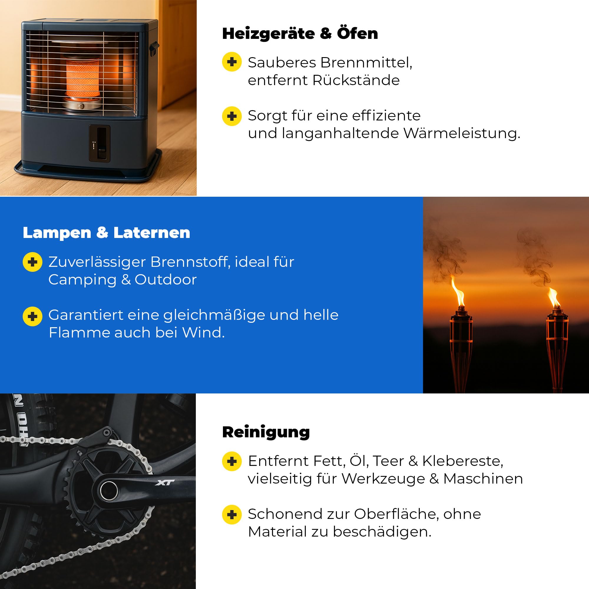 Petroleum 80 x 10L – Hochreiner Brennstoff für Öllampen, Petroleumlampen, Laternen, Fackeln & Camping – Lampenöl gerucharm – Made in EU