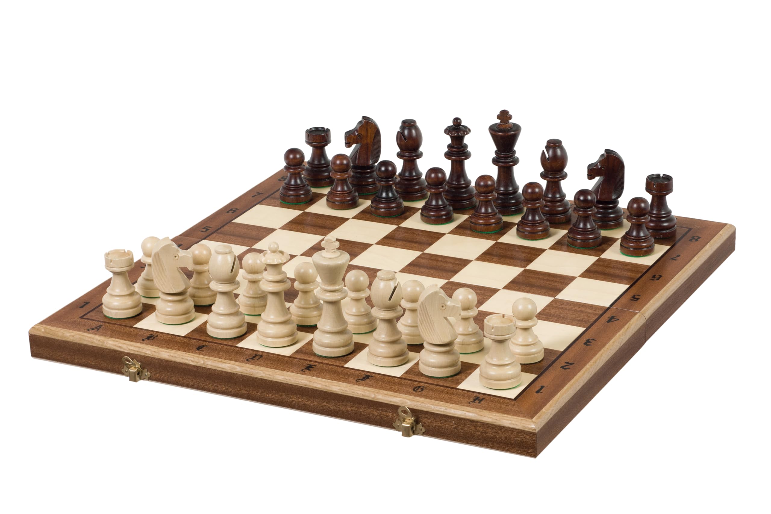Sunrise Chess & Games Eleganti scacchi all'alba, Set scacchi da torneo Sunrise Chess n. 7 (50x50 cm) intarsiati - set scacchi di prima classe con figure Staunton fatte a mano e scacchiera