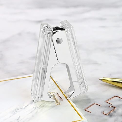 Miniatura 5 de Herramienta removedor de grapas acrílico transparente plata removedor Kawaii para oficina