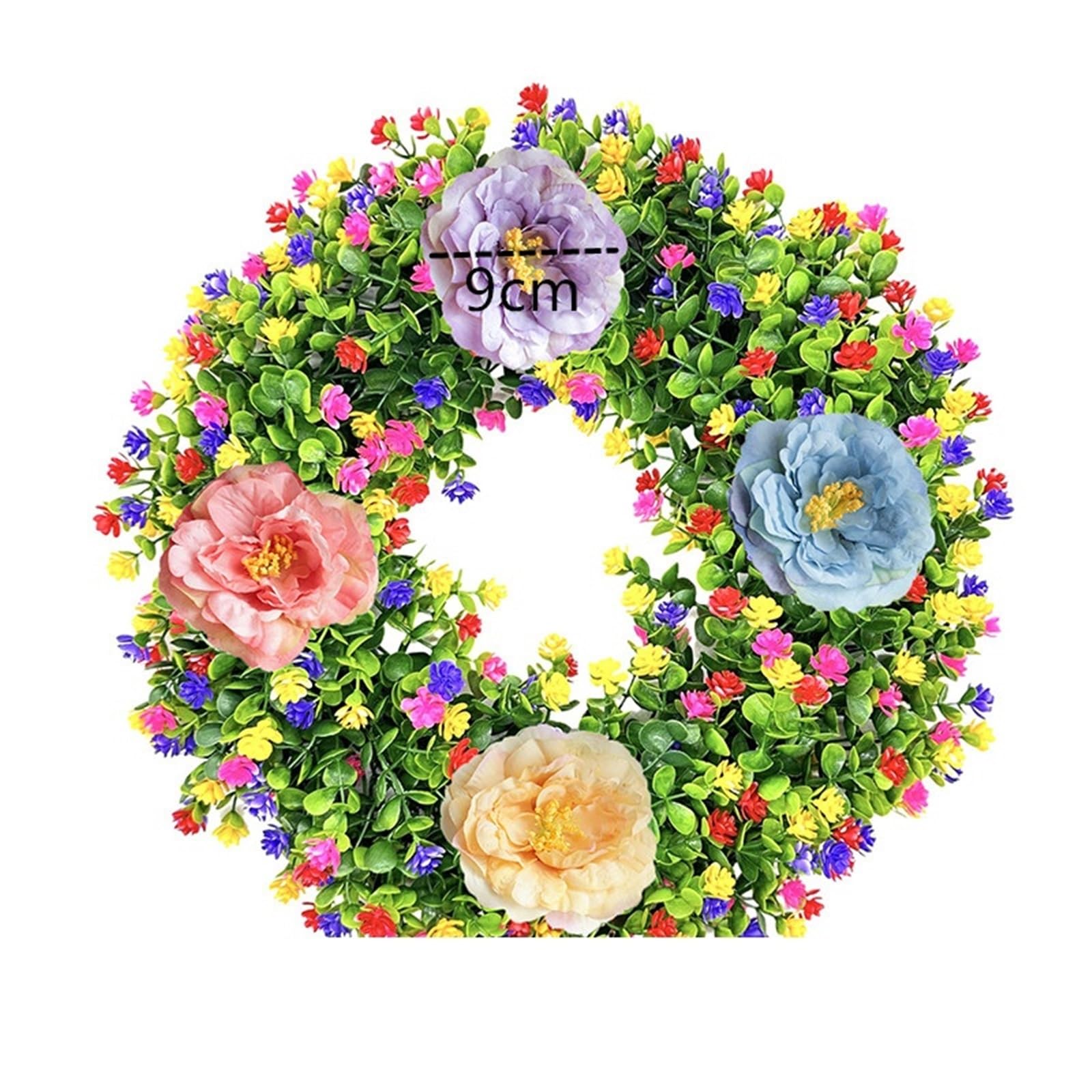Luysgbxr Color02 Wreaths Wreath Artificial Flower Garland Eucalyptus Butterfly Summer Spring Decoration Door Living Room Home Decor Garden Patio Wall(Color02)