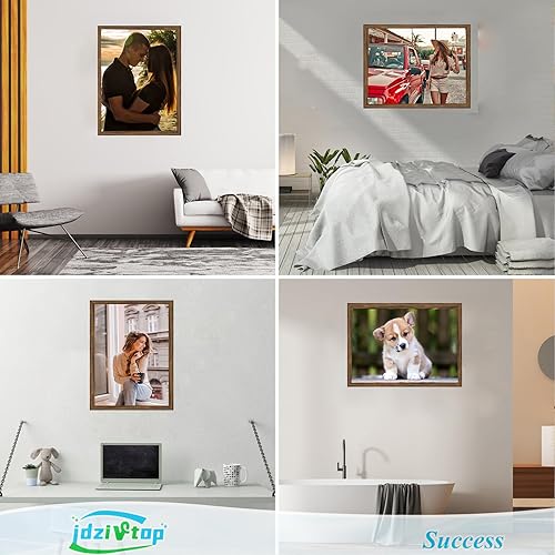 Vista 136 de Marco gris rústico de 18 x 24 pulgadas, marco para póster de 18 x 24 pulgadas, color gris envejecido, grande, retro, natural, 24 x 18 pulgadas