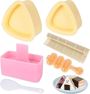 Onigiri Mold, Musubi Maker Kit, Non-Stick Easy To Use and Clean, With Sushi Mat and Rice Scoop, for Kids Lunch Bento and Home DIY Sushi kit