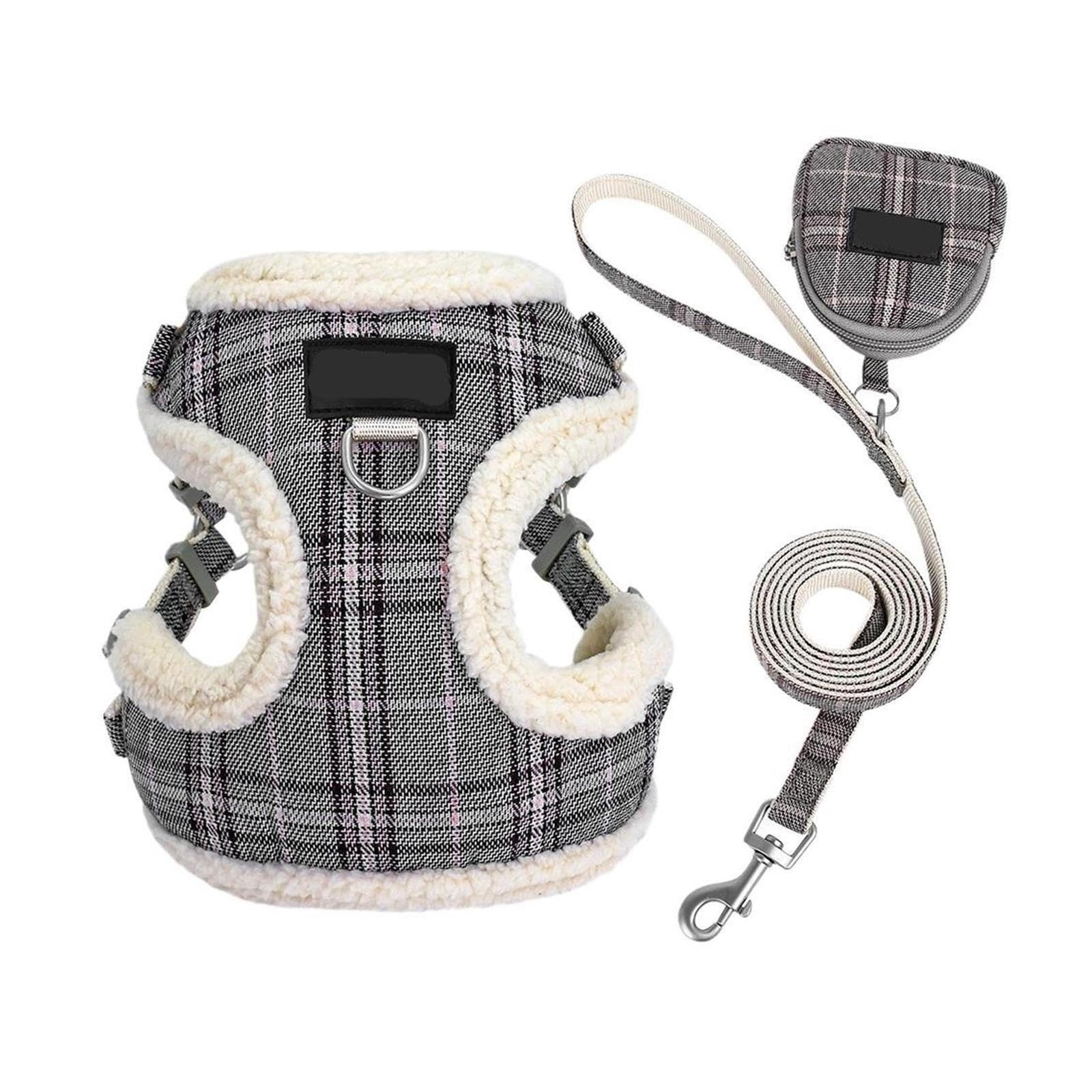 Compatible Für verstellbares Welpengeschirr-Set mit Leine, kleine Hunde(Gray,S)
