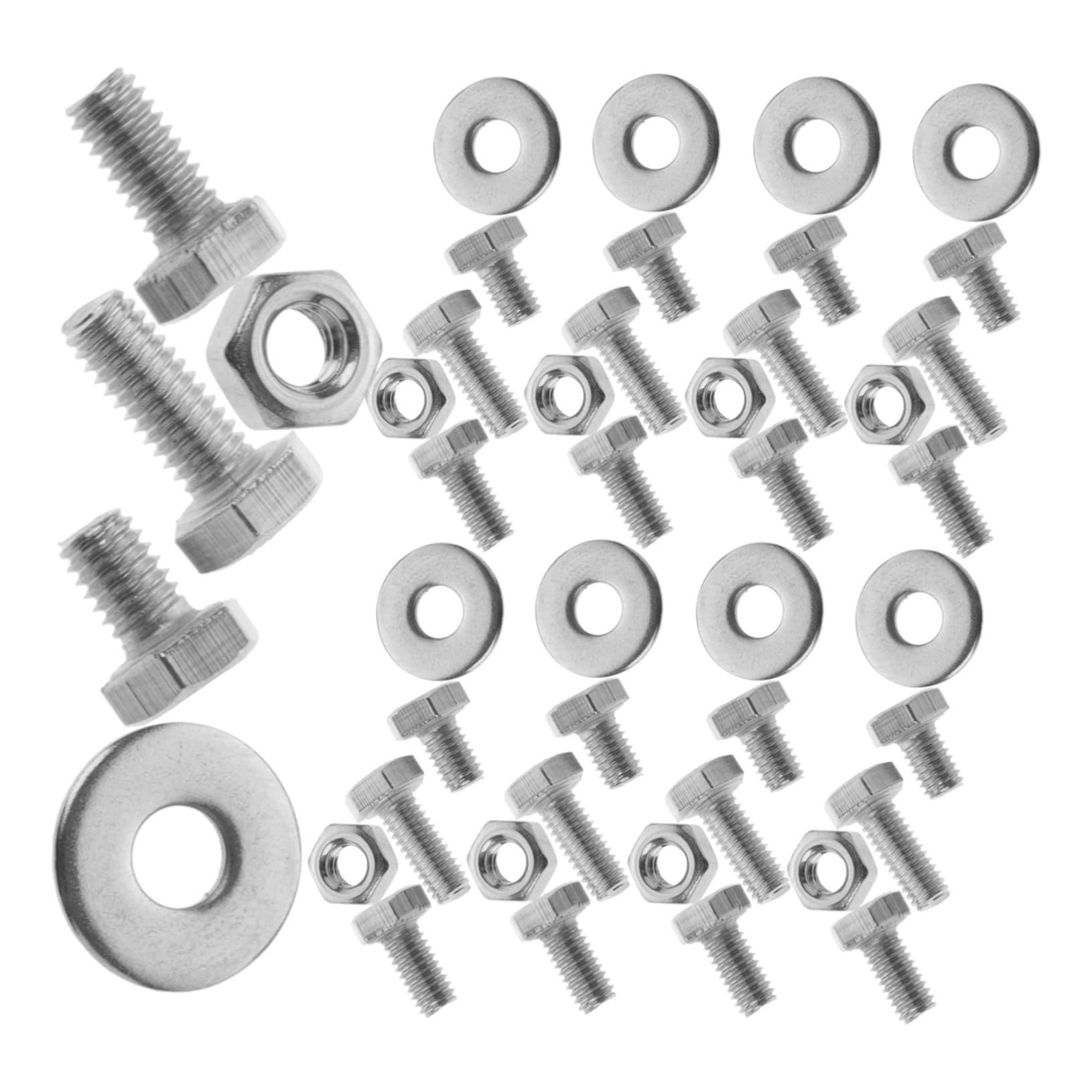 Kit de Pernos de Carruaje 4x6 4x8 4x10 de Acero Inoxidable 304, 10 Juegos | Arandelas y Tuercas de Seguridad, Acabado Plata, para Equipo y Manillar de Monociclo
