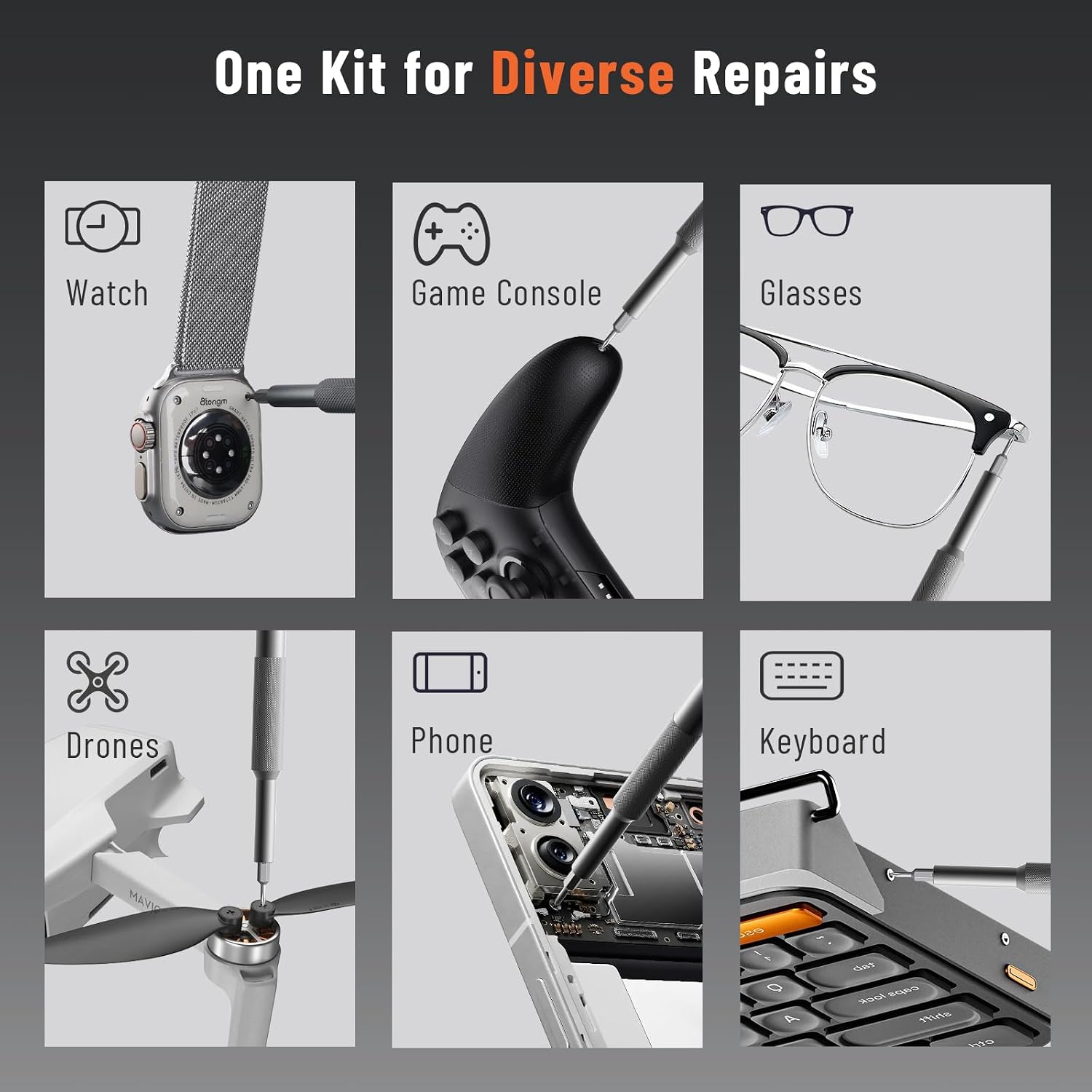 KATERK 80-in-1 Mini Screwdriver Set - Precision Small Magnetic Screwdriver Set Repair Tool Kit for Phone, Computer, Watch, Laptop, Macbook, Ring Doorbell, Eyeglass, Electronic, Screw Driver