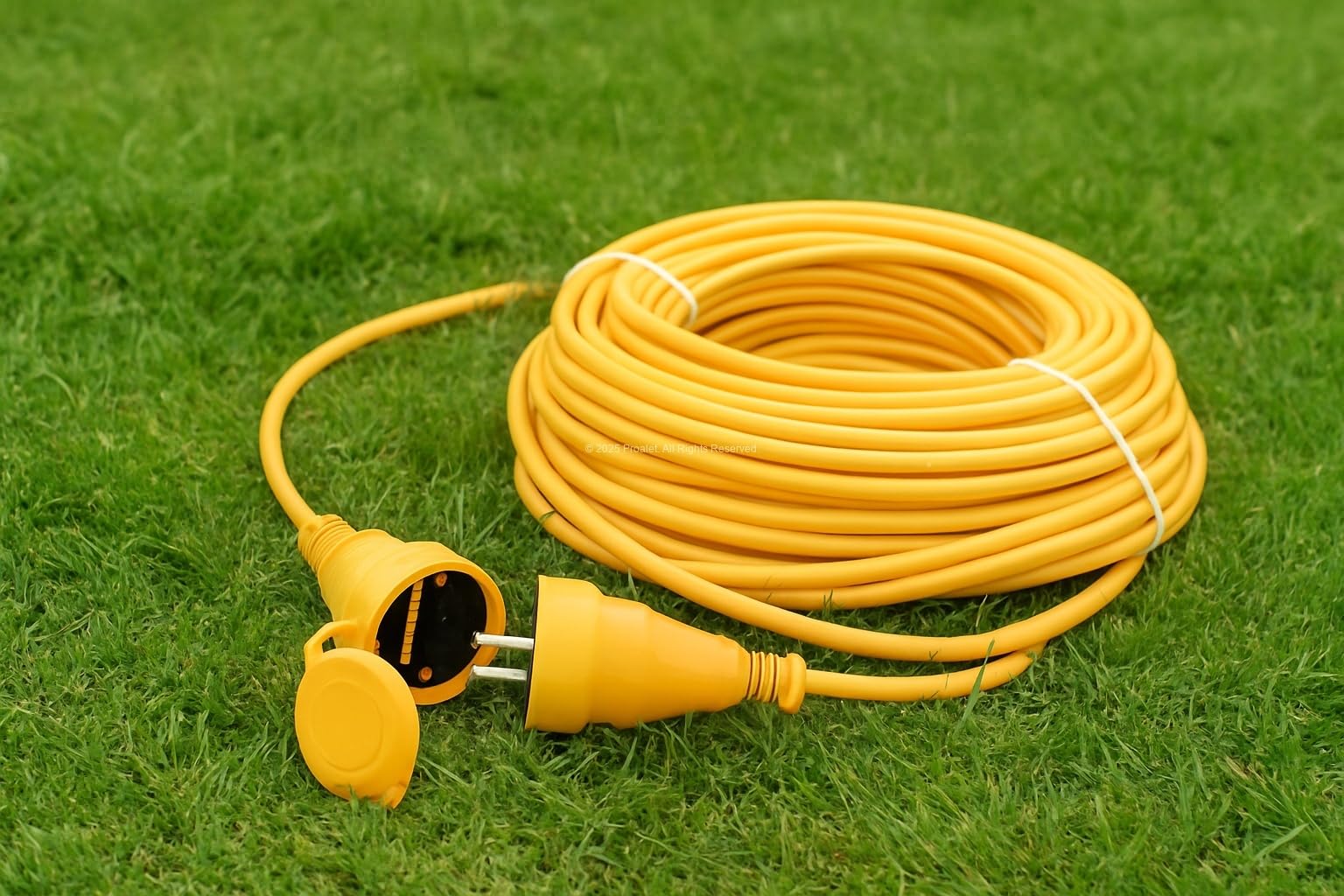 Proalet Seyyar Uzatma Kablosu, Erkek ve Dişi Fiş Kaplinli, Kapaklı Prizli, 3x2.5 mm, Kalın Kablo, Bahçe, Şantiye, Atölye ve Dış Mekan Kullanımına Uygun, Güvenli Güç Bağlantı Kablosu (20 Metre)